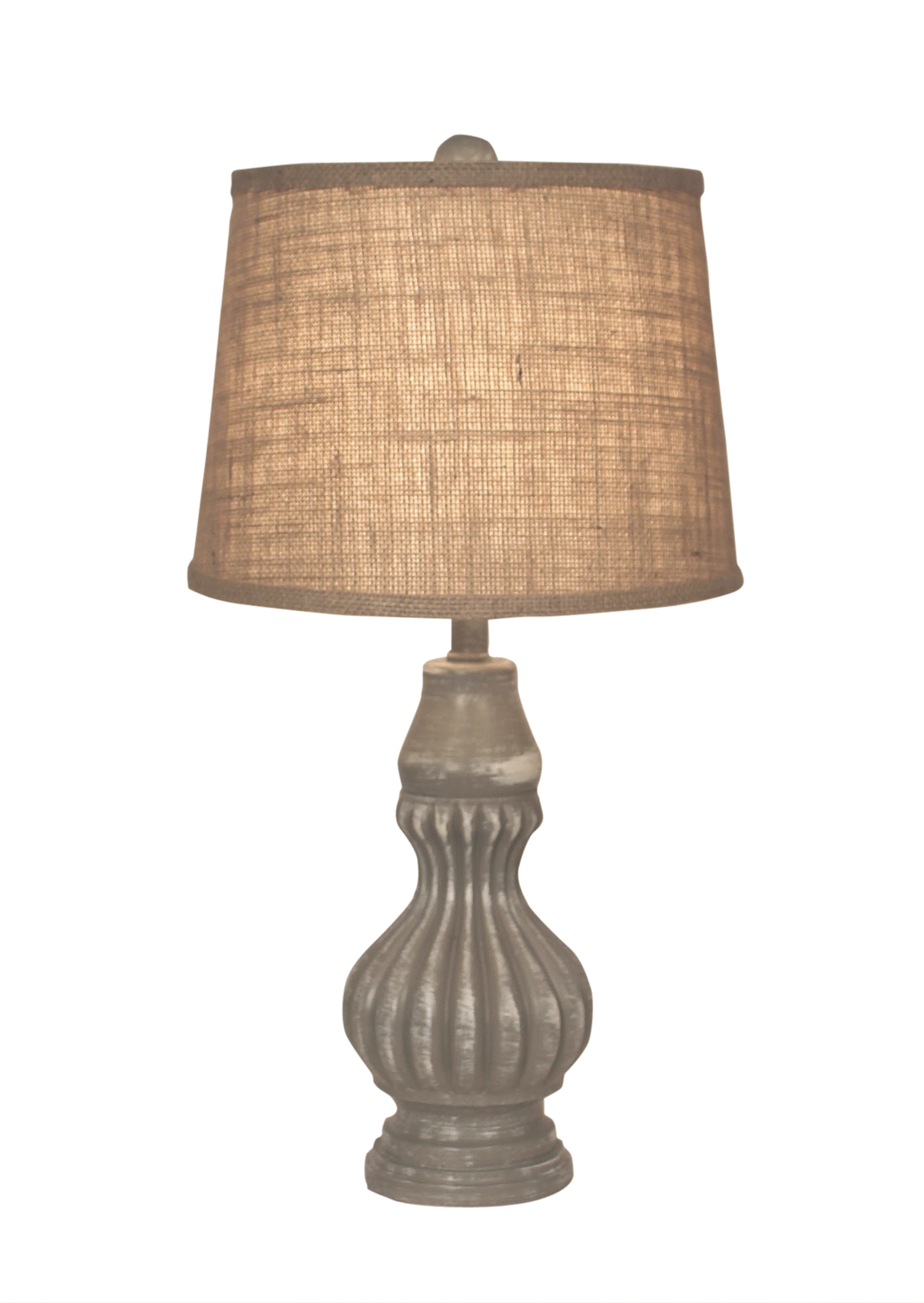 Coast Lamp Manufacturing 24"H Weathered Gray Ribbed Genie Accent Pot Table Lamp
