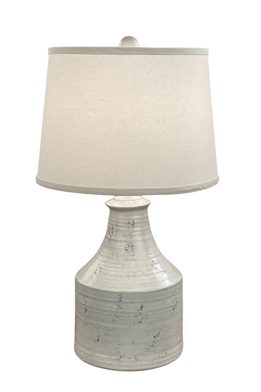 Coast Lamp Manufacturing 25"H Limestone Gray Wide Clay Jug Table Lamp