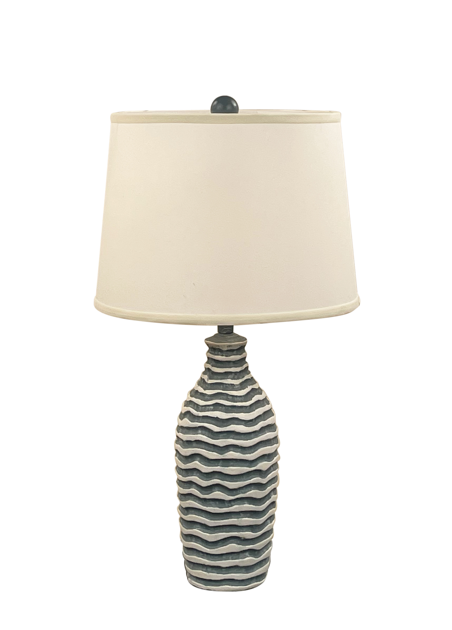 Coast Lamp Manufacturing 25"H Weathered Slate Ivory Short Wavy Table Lamp