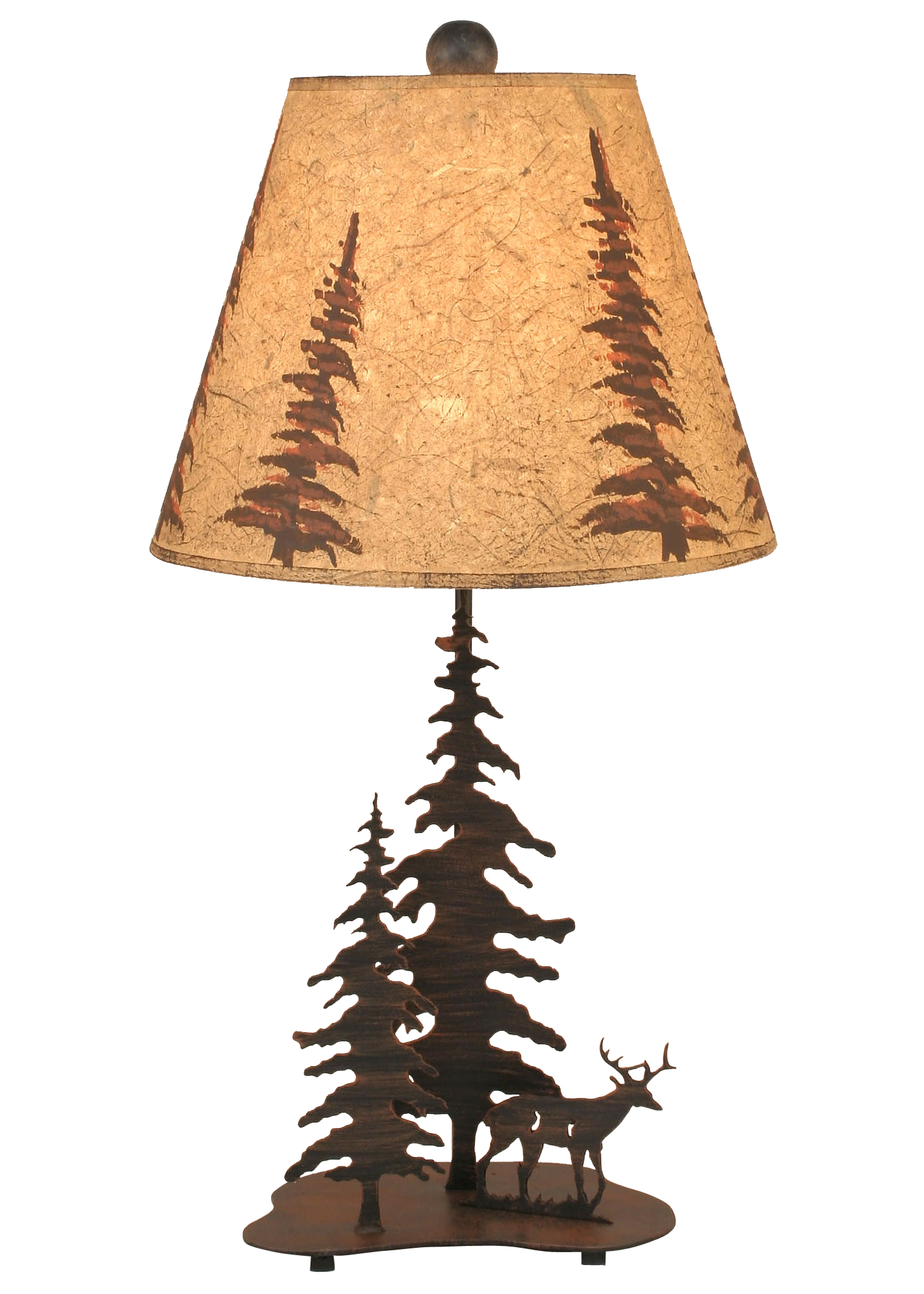 Coast Lamp Manufacturing 26"H Burnt Sienna 2 Tree And Deer Accent Lamp