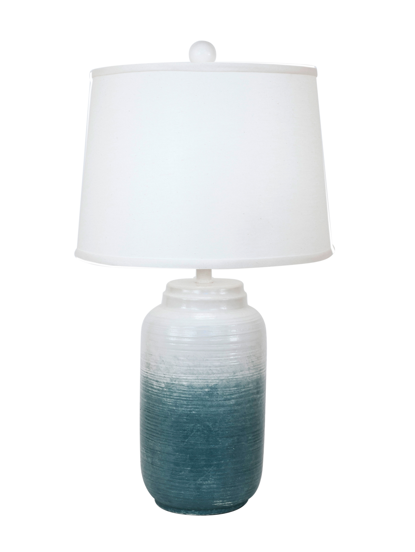 Coast Lamp Manufacturing 26"H Riverway Fade Small Ribbed Ginger Jar Table Lamp