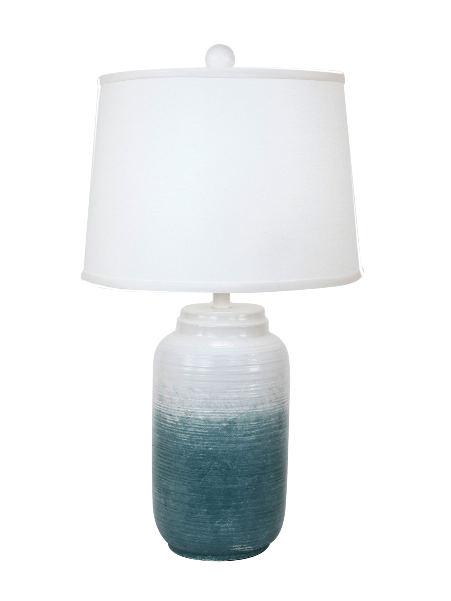Coast Lamp Manufacturing 26"H Riverway Fade Small Ribbed Ginger Jar Table Lamp