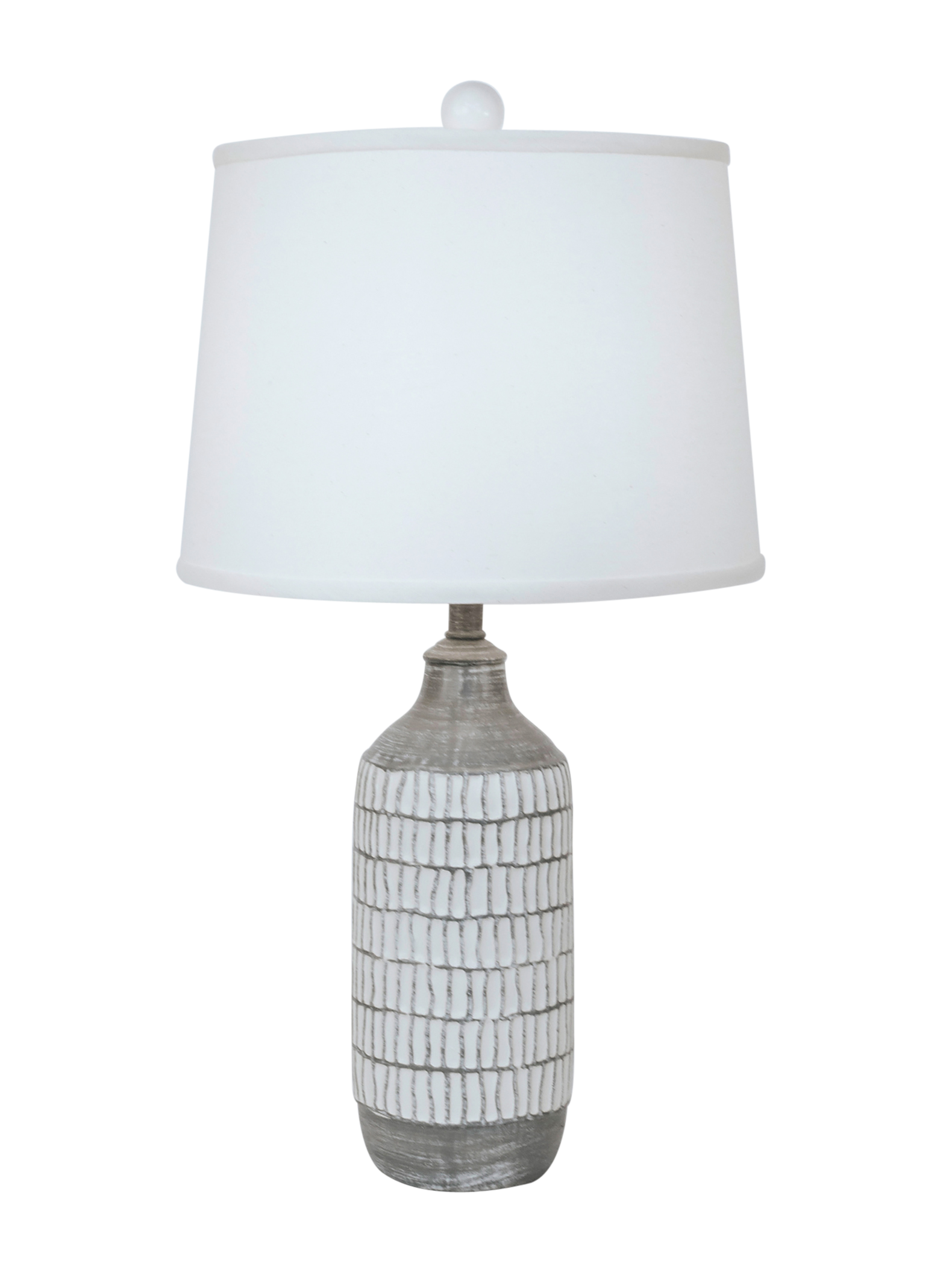 Coast Lamp Manufacturing 26"H Round Pot Table Lamp With Irregular Rectangle Accent