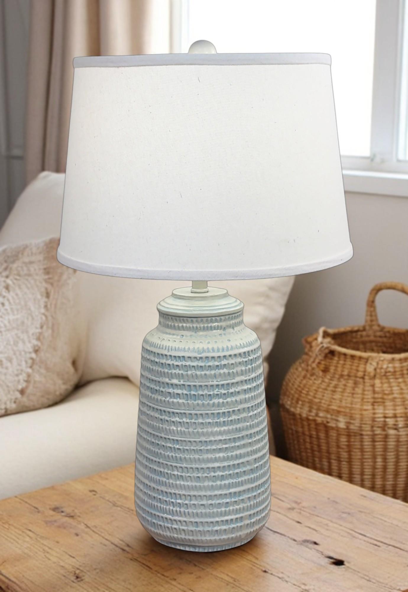 Coast Lamp Manufacturing 27" Cottage/Seaside Villa Glaze Pattern Vase Table Lamp