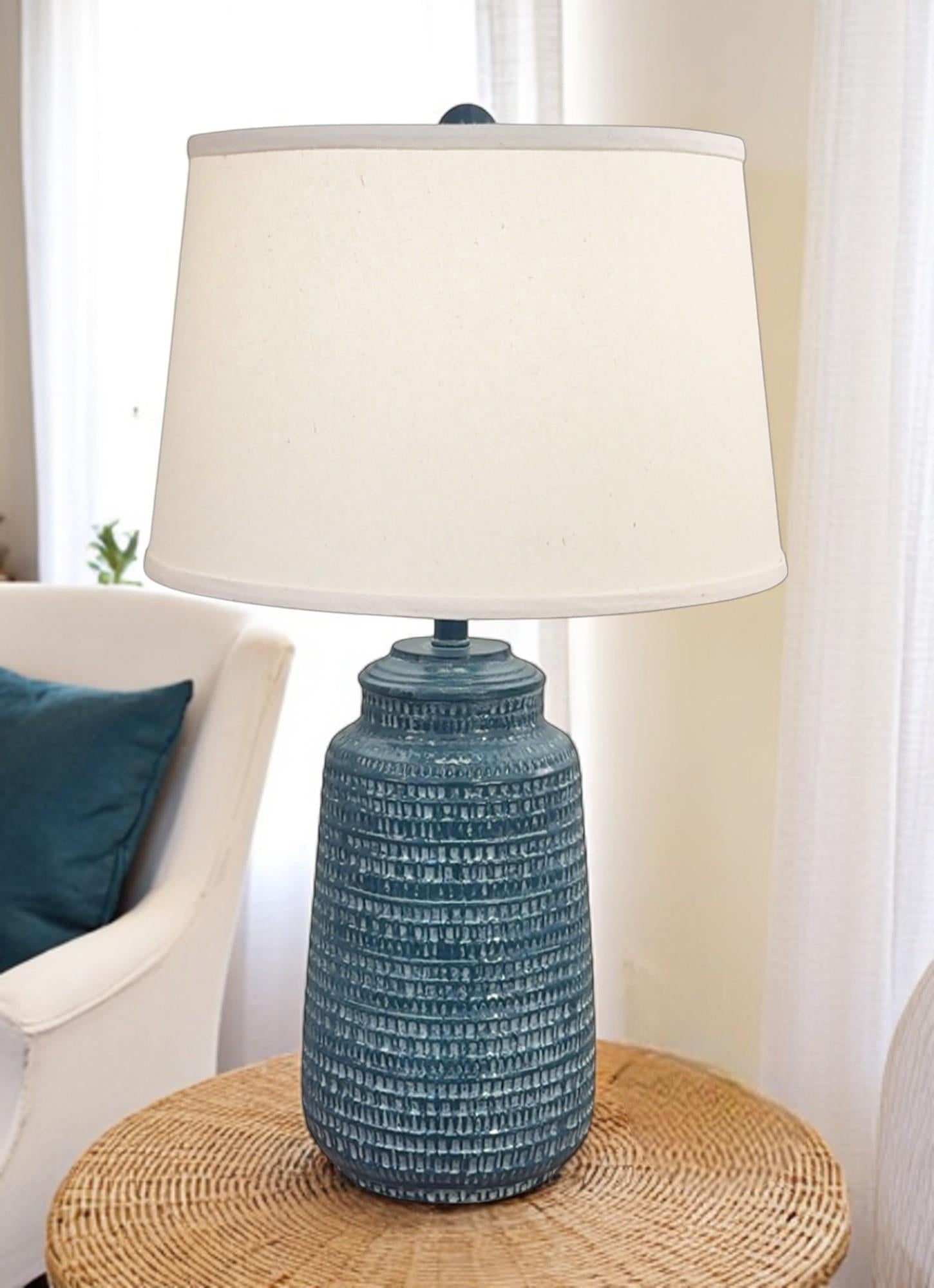 Coast Lamp Manufacturing 27" Sea/Seaside Villa Glaze Pattern Vase Table Lamp