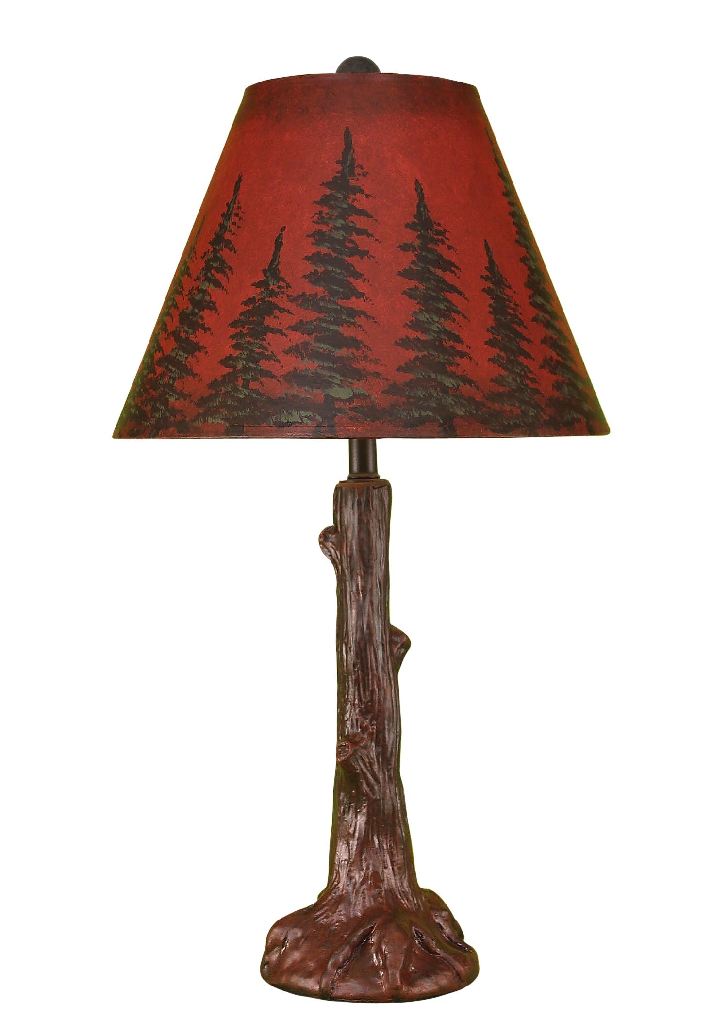 Coast Lamp Manufacturing 27"H Burnt Red Tree Trunk Table Lamp