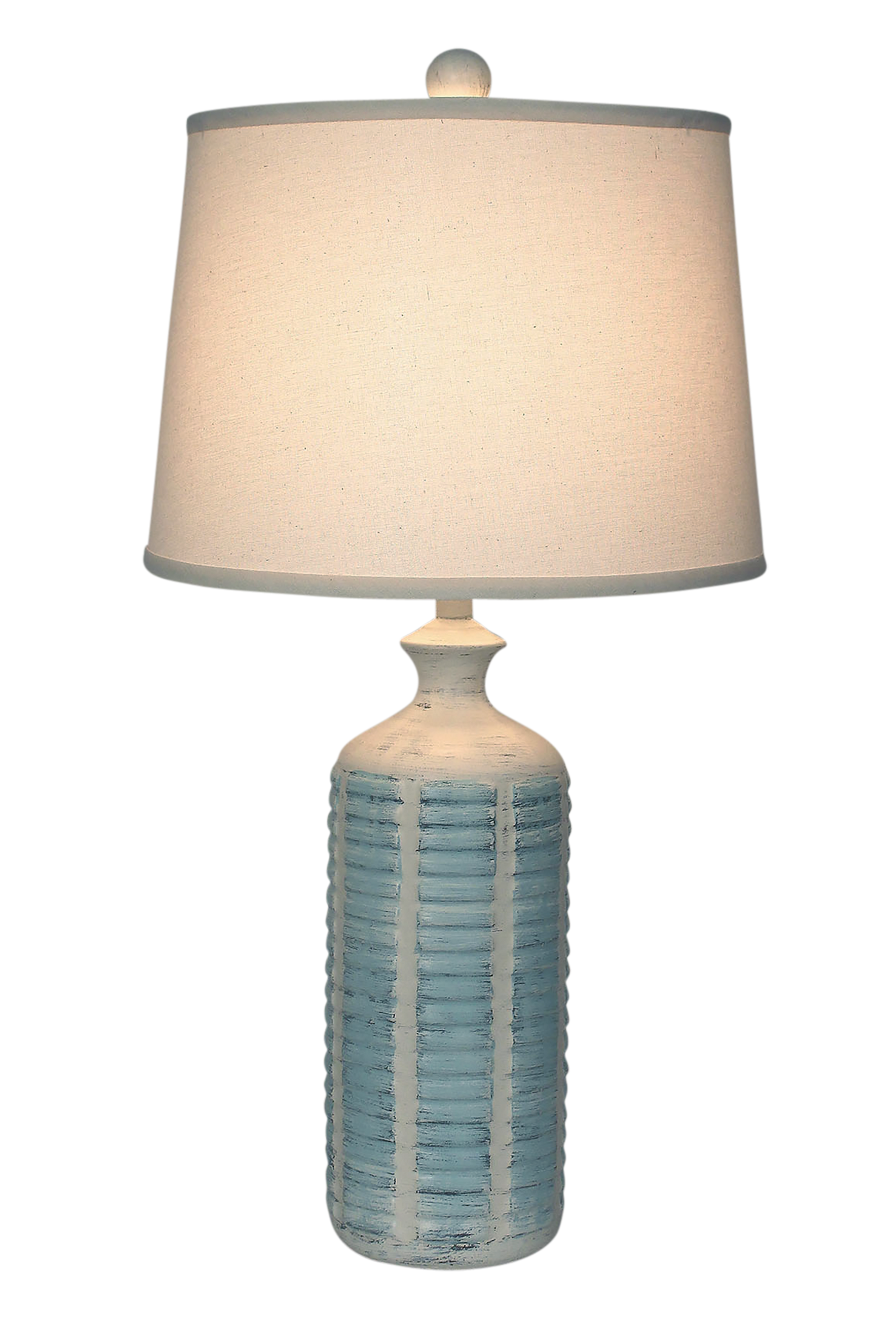 Coast Lamp Manufacturing 27"H Cottage Atlantic Gray Round Shutter Pot Table Lamp