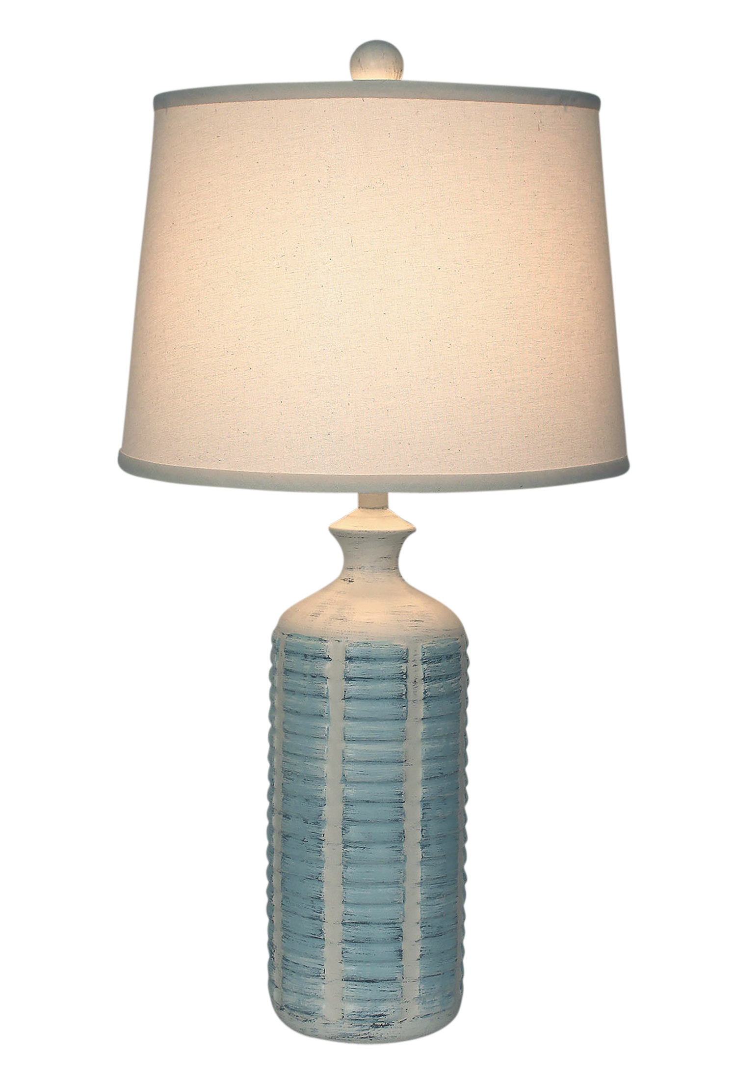 Coast Lamp Manufacturing 27"H Cottage Atlantic Gray Round Shutter Pot Table Lamp