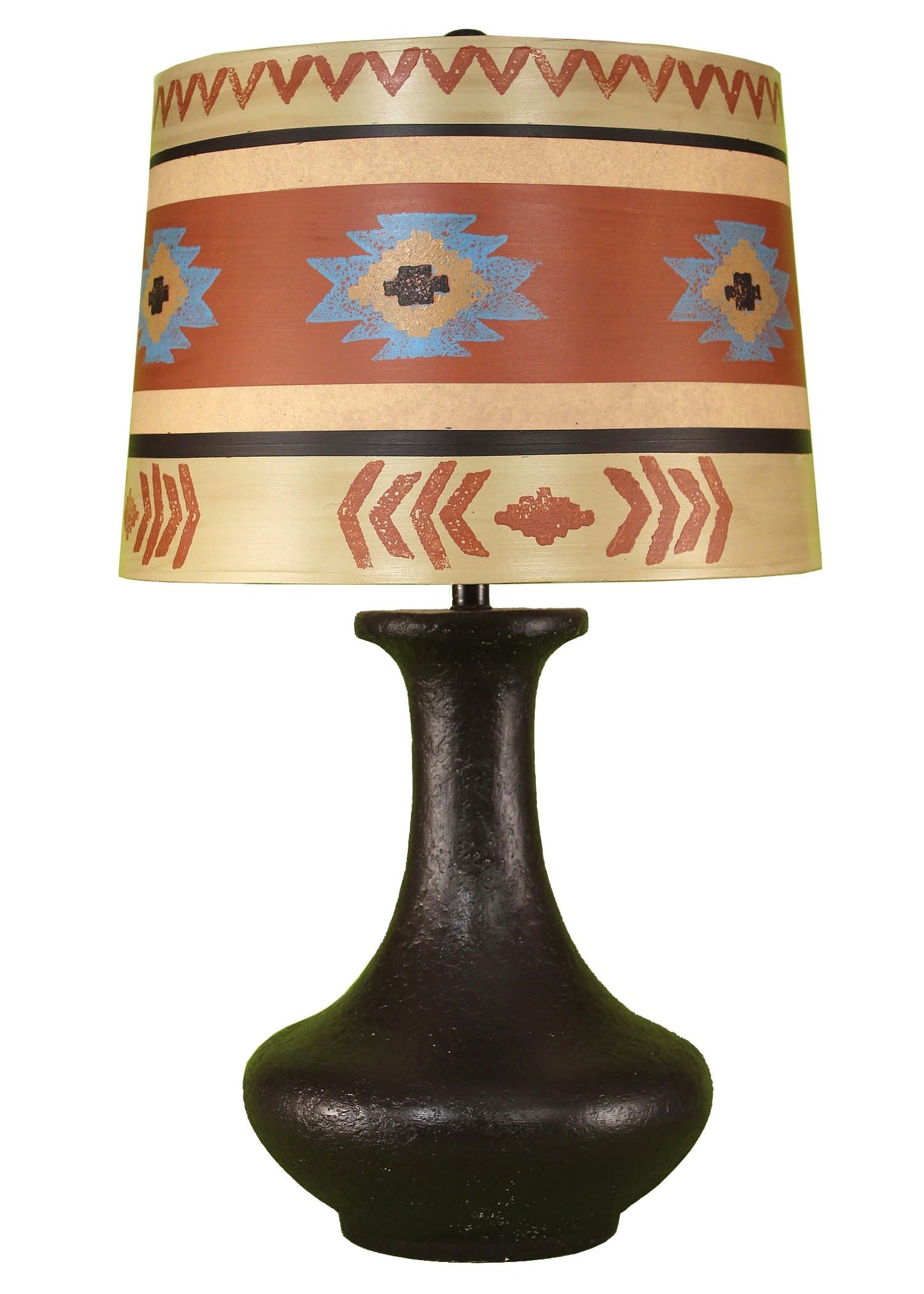 Coast Lamp Manufacturing 27"H Dark Brown Textured Genie Bottle Table Lamp With South Western Shade