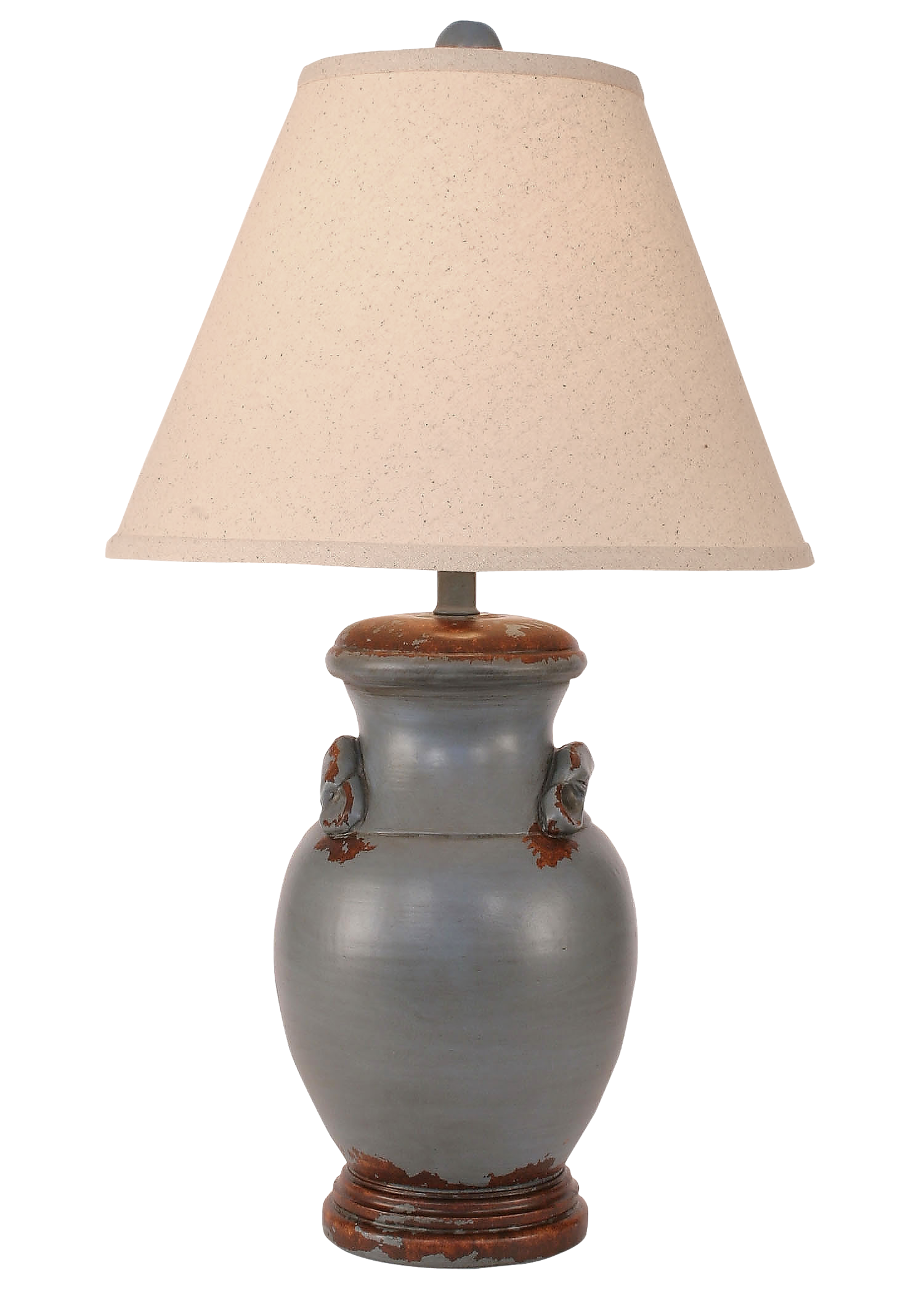 Coast Lamp Manufacturing 27"H Distressed Light Nude Crock Table Lamp With Handles