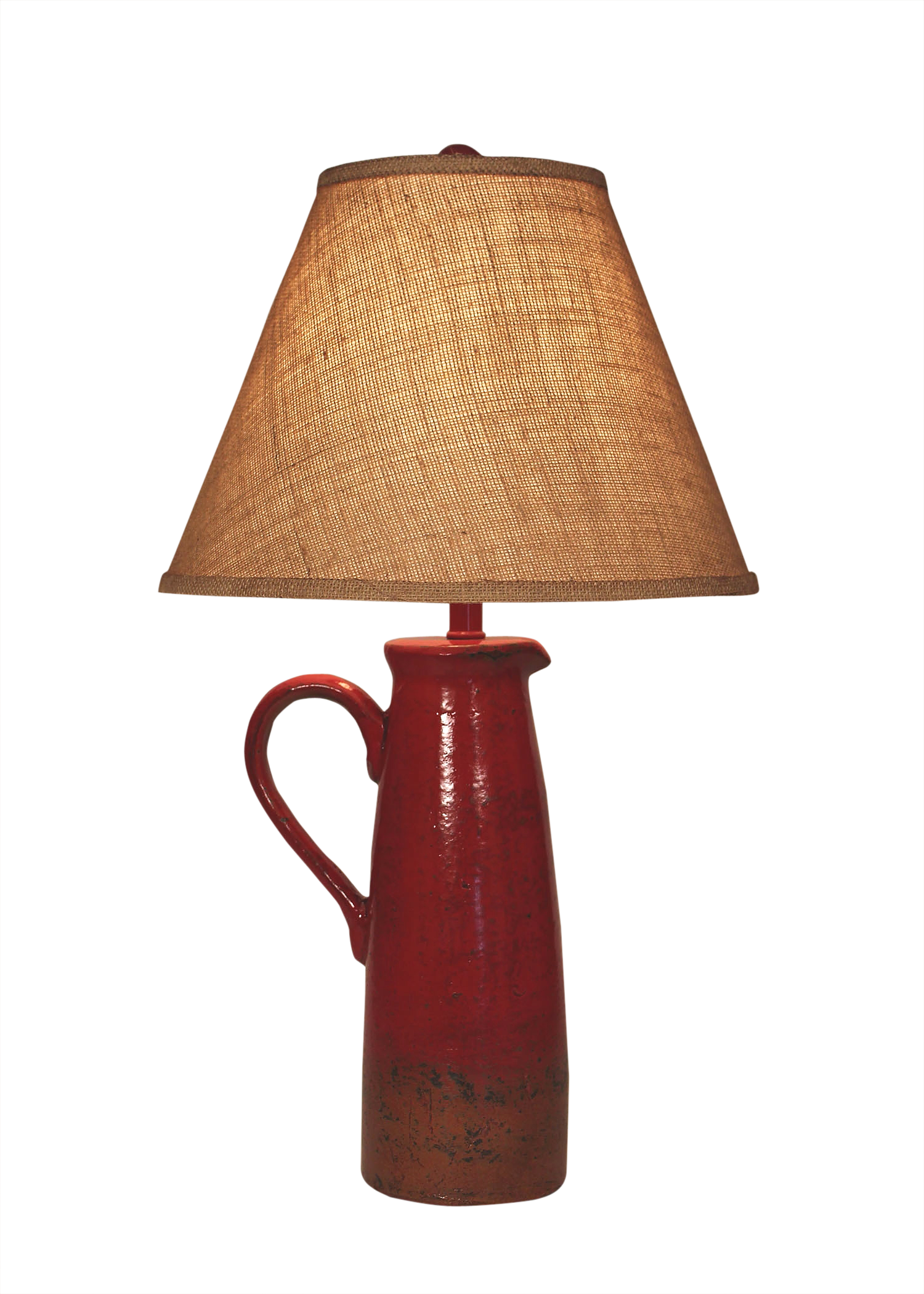 Coast Lamp Manufacturing 27"H Firebrick Large Handle Pitcher Table Lamp