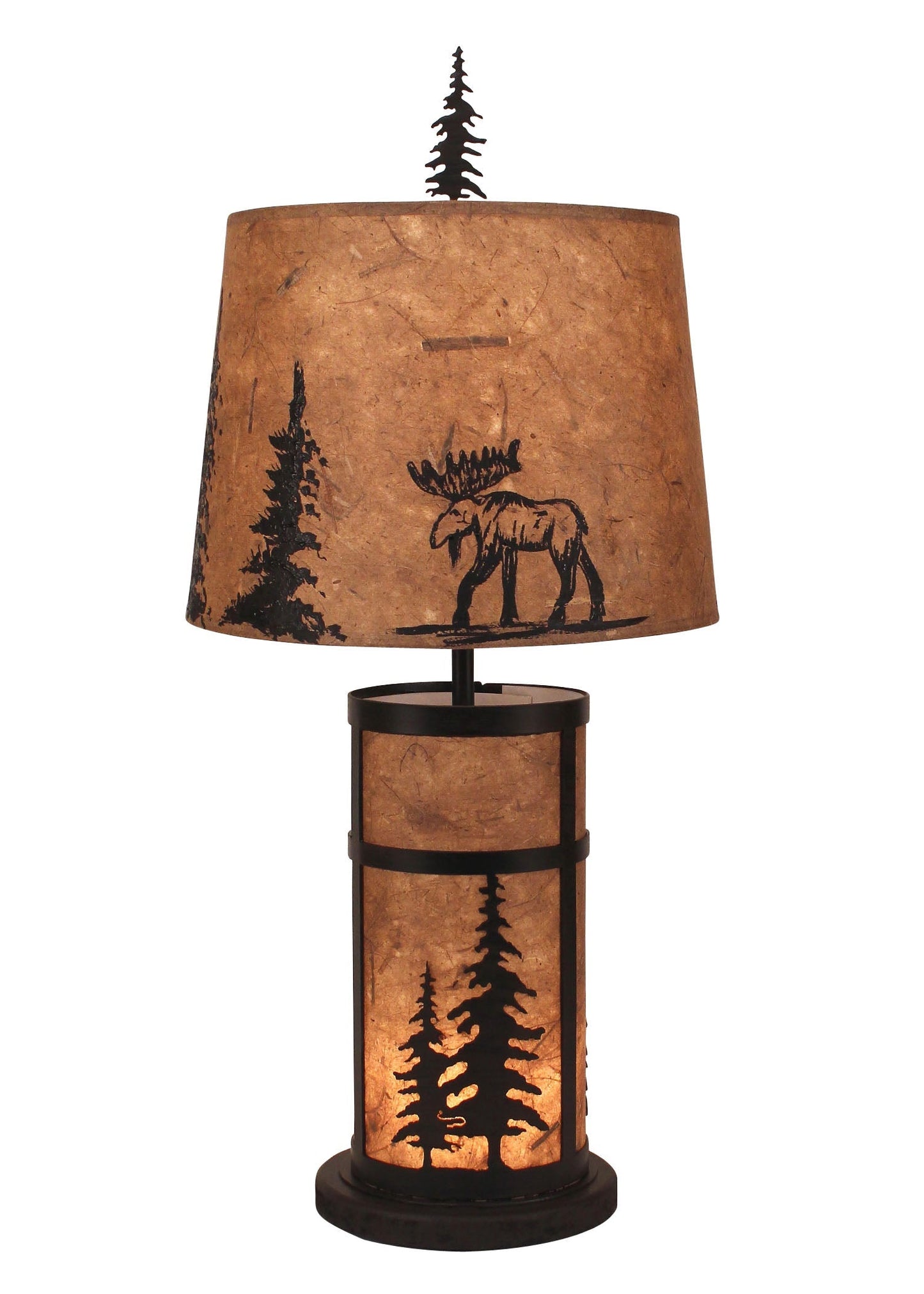 Coast Lamp Manufacturing 27"H Kodiak Feather Tree Mission Style Accent Table Lamp With Night Light