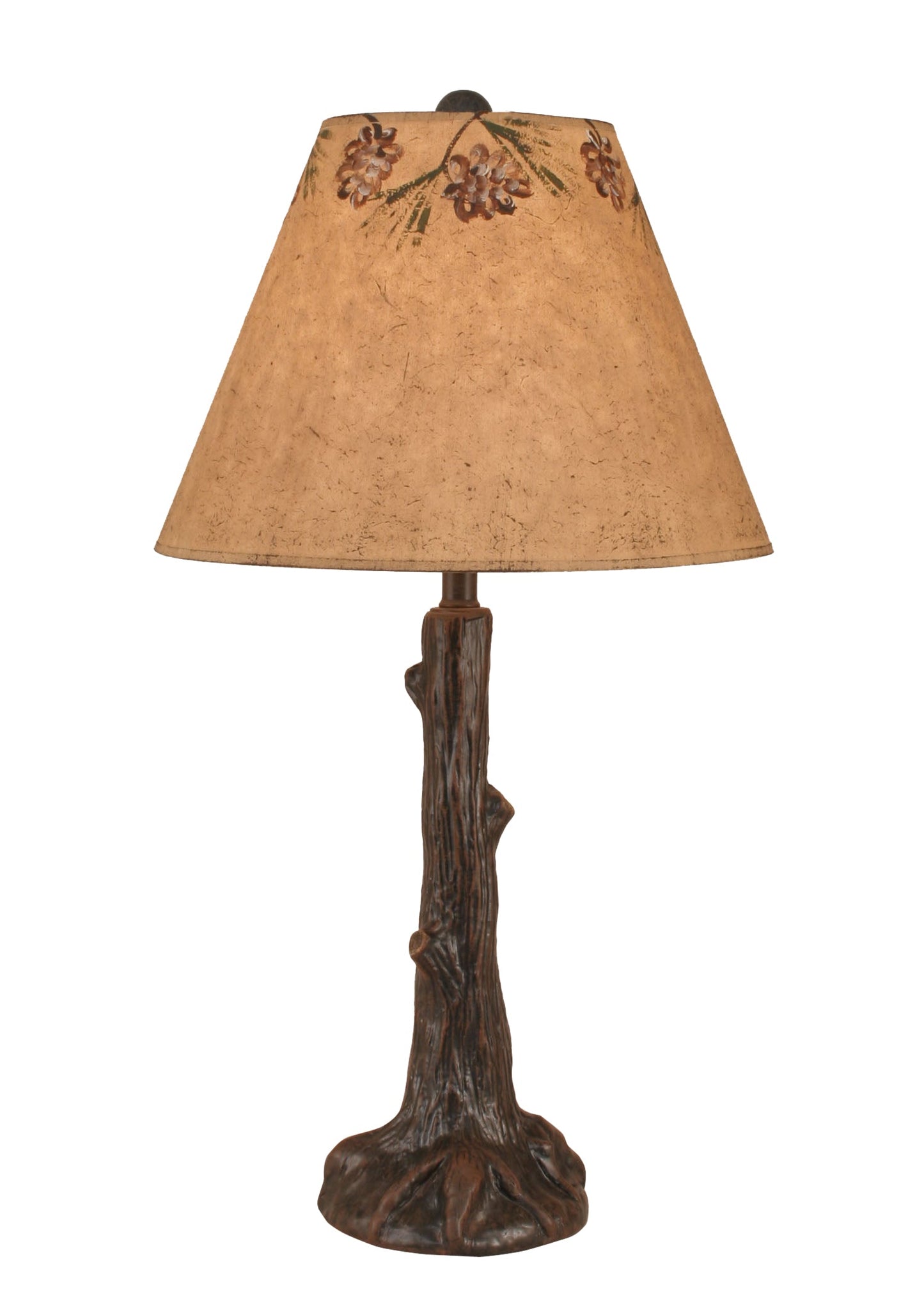 Coast Lamp Manufacturing 27"H Rust Tree Trunk Table Lamp With Burnt Umber Pine Cone Shade