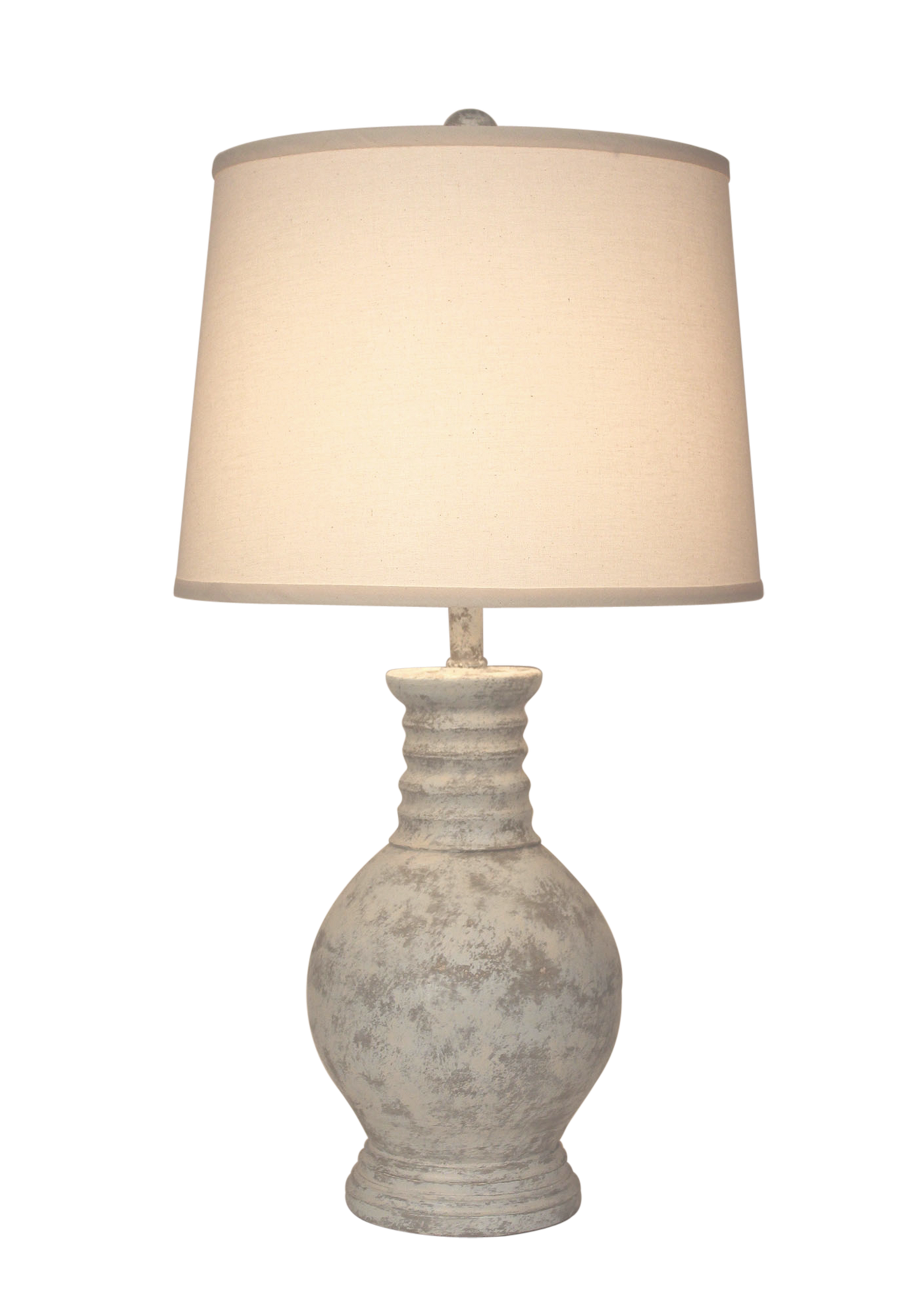 Coast Lamp Manufacturing 27"H Stone Round Pot With Ribbed Neck