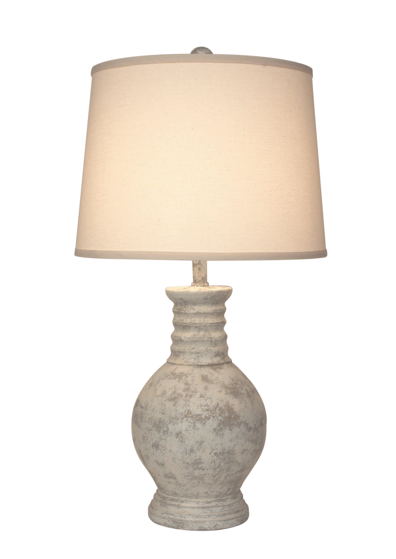Coast Lamp Manufacturing 27"H Stone Round Pot With Ribbed Neck