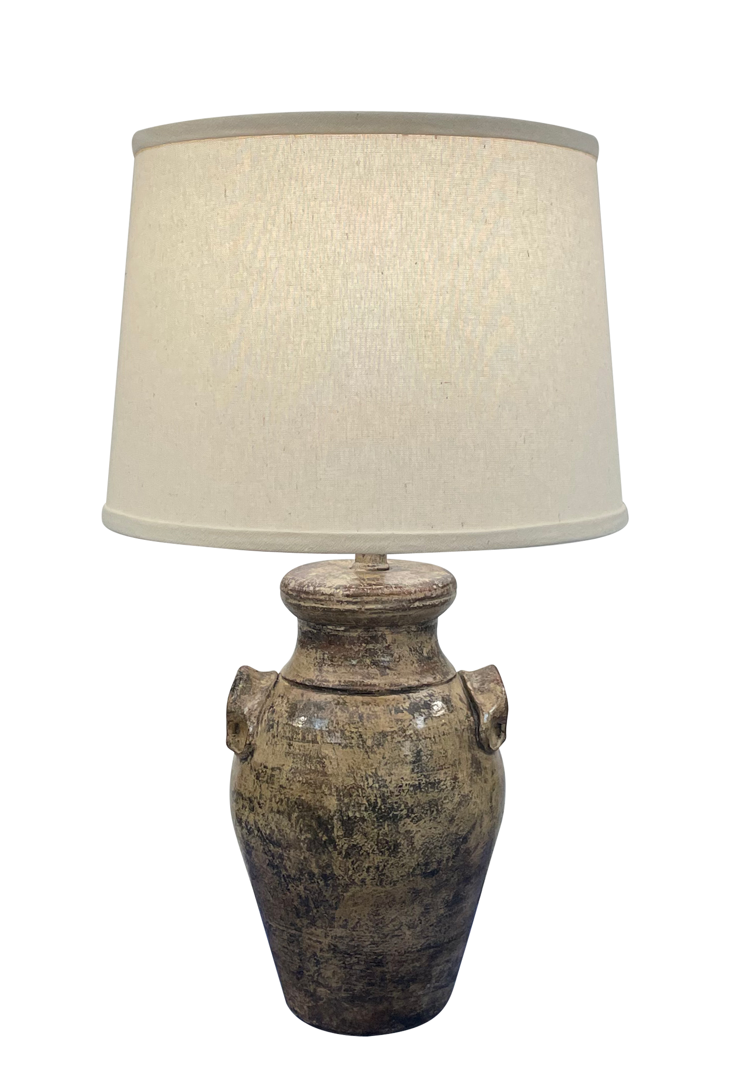 Coast Lamp Manufacturing 27"H Tarnished Cottage Tapered Crock Table Lamp With 2 Handles