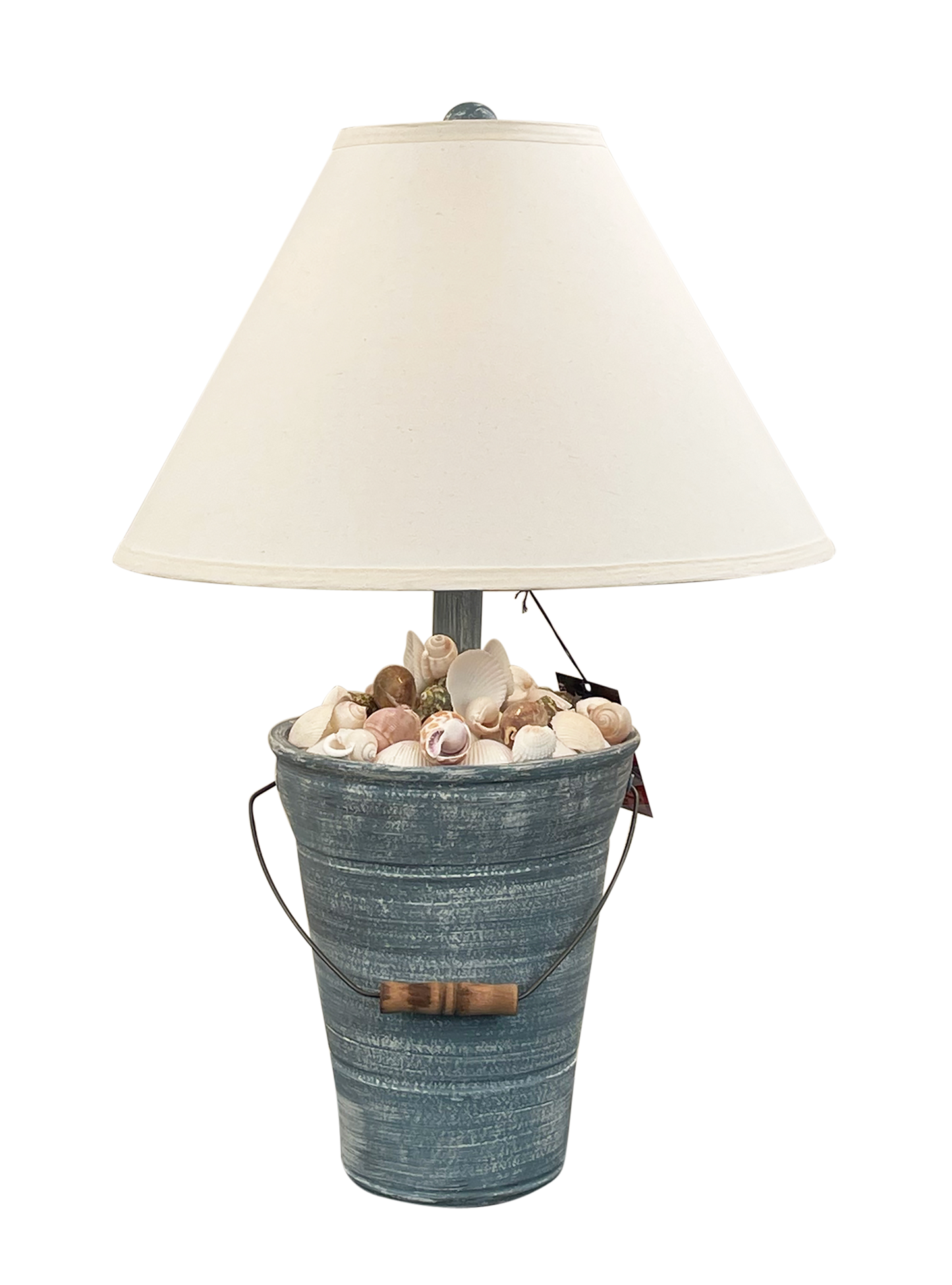 Coast Lamp Manufacturing 28"H Cottage Slate Bucket Of Shells Lamp