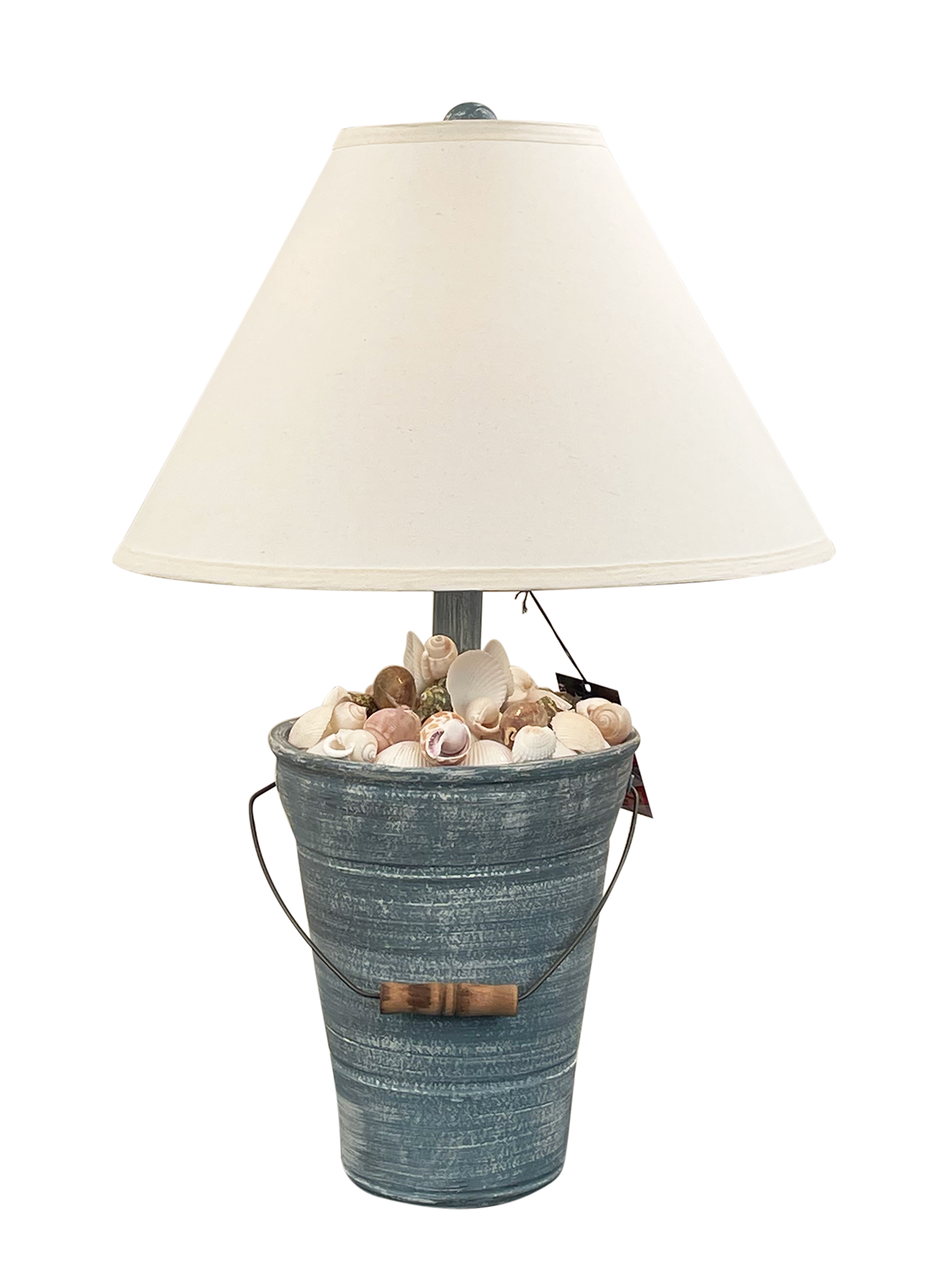 Coast Lamp Manufacturing 28"H Cottage Slate Bucket Of Shells Lamp
