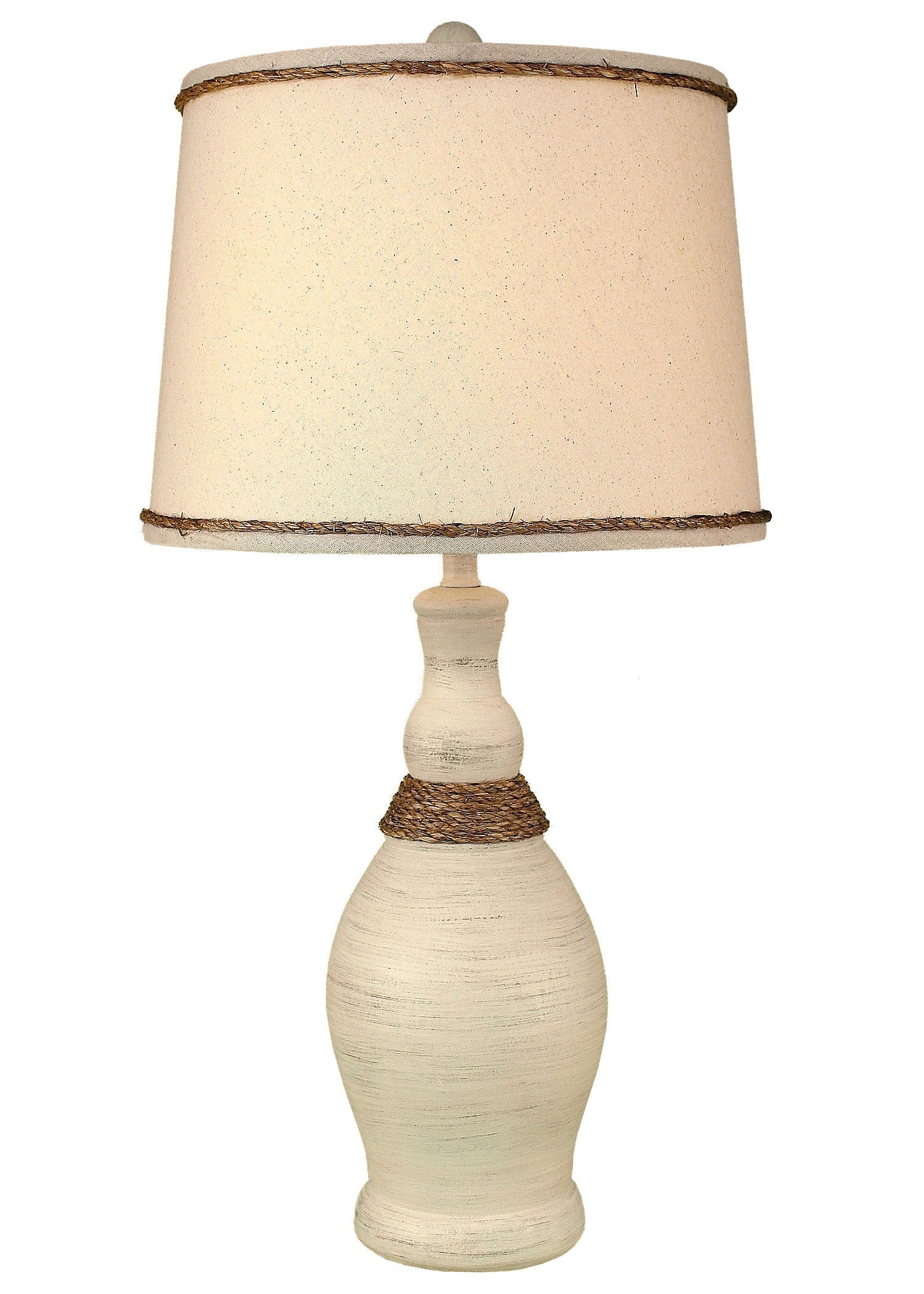 Coast Lamp Manufacturing 28"H Cottage Slender Neck Table Lamp With Weathered Rope Accent Lamp
