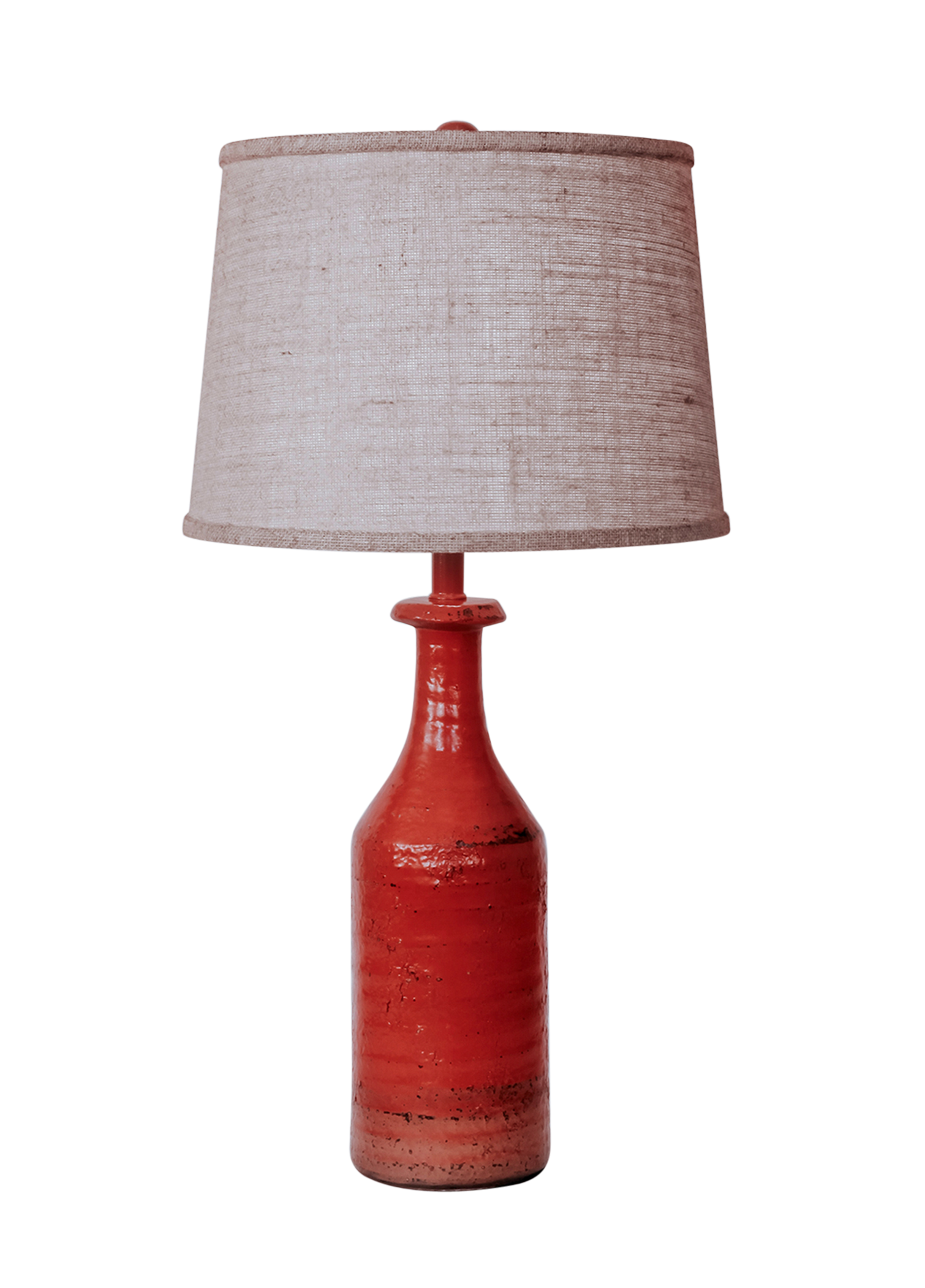Coast Lamp Manufacturing 28"H Firebrick Tall Textured Table Lamp With Burlap Shade