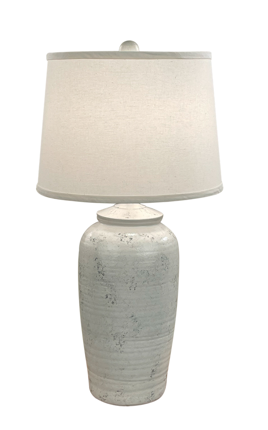 Coast Lamp Manufacturing 28"H Limestone Gray Indented Ginger Jar Table Lamp