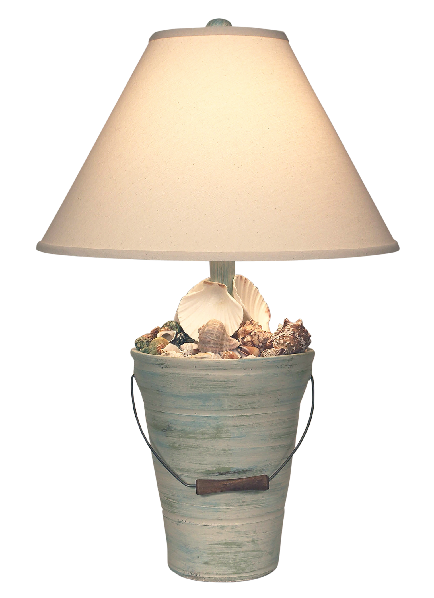 Coast Lamp Manufacturing 28"H Shabby Summer Bucket Of Shells Lamp