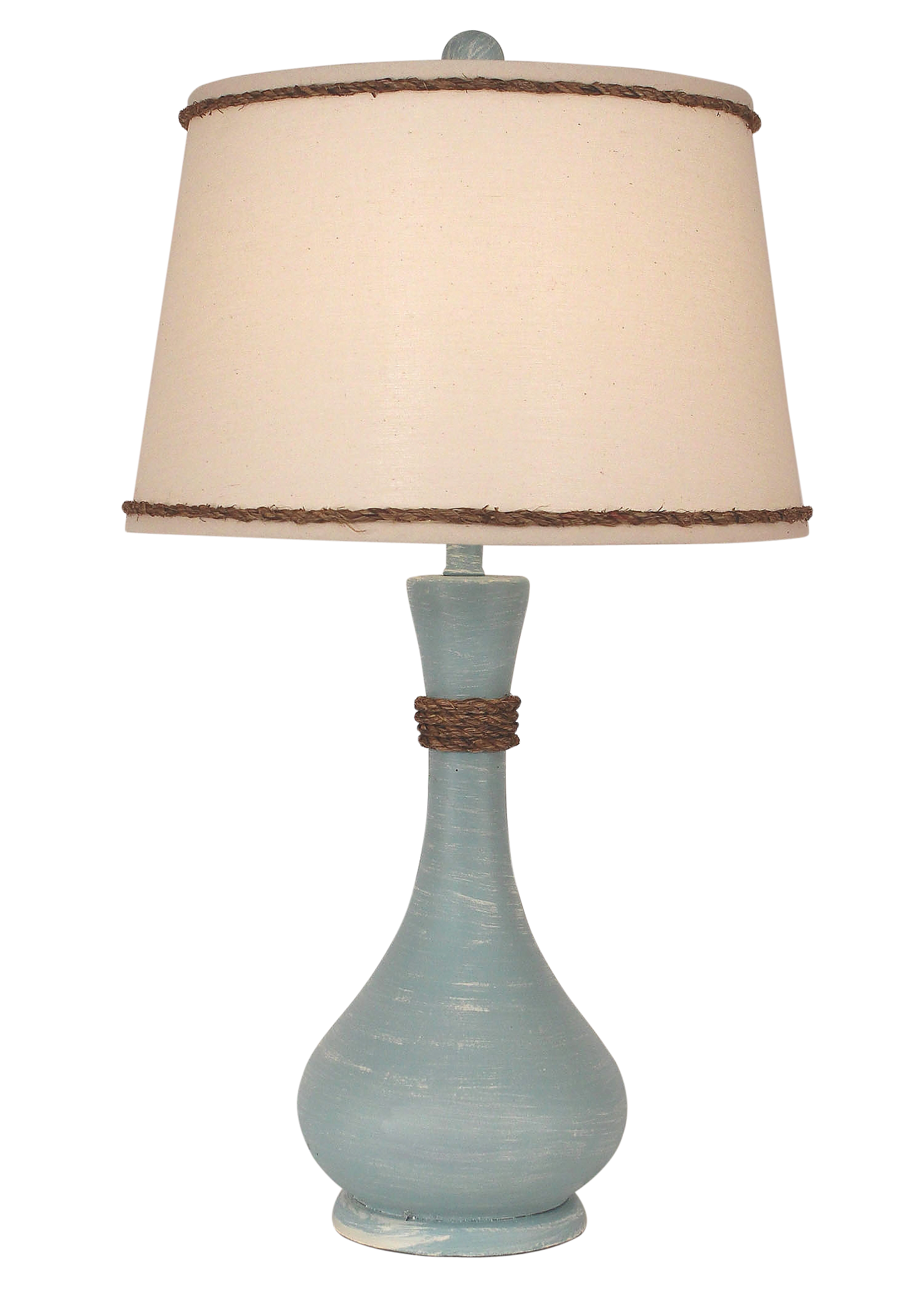 Coast Lamp Manufacturing 28"H Weathered Atlantic Gray Smooth Genie Bottle Table Lamp With Rope Accent