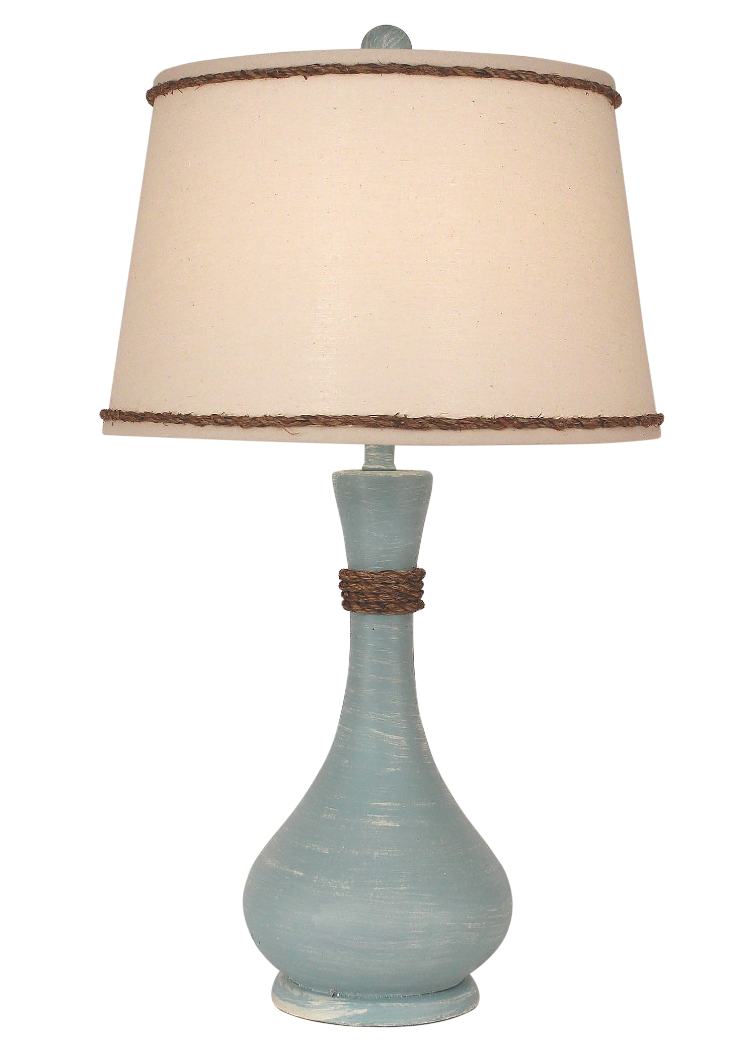 Coast Lamp Manufacturing 28"H Weathered Atlantic Gray Smooth Genie Bottle Table Lamp With Rope Accent