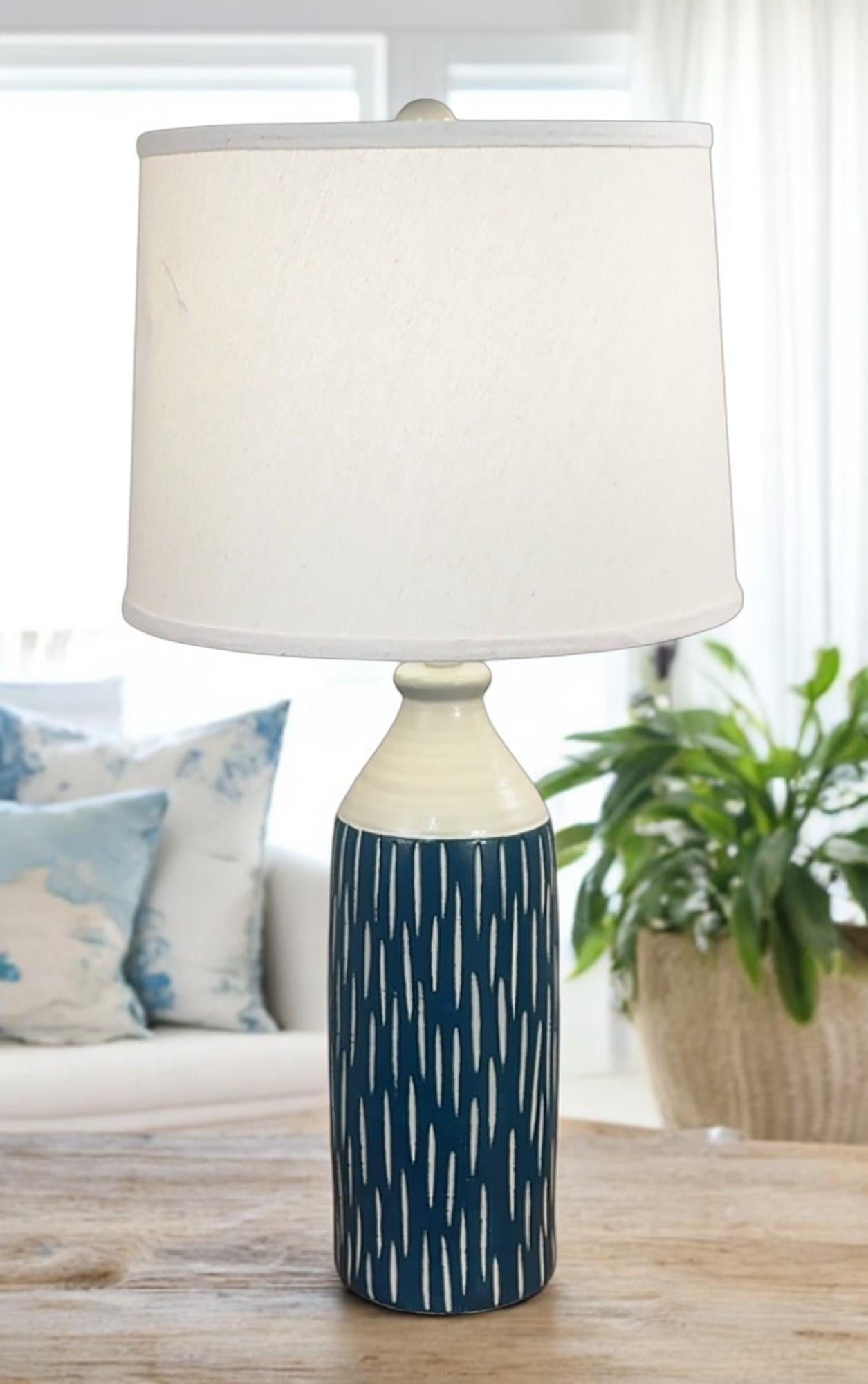 Coast Lamp Manufacturing 29" Shoreline Tan/Sea Tall Textured Vase With Small Indented Lines