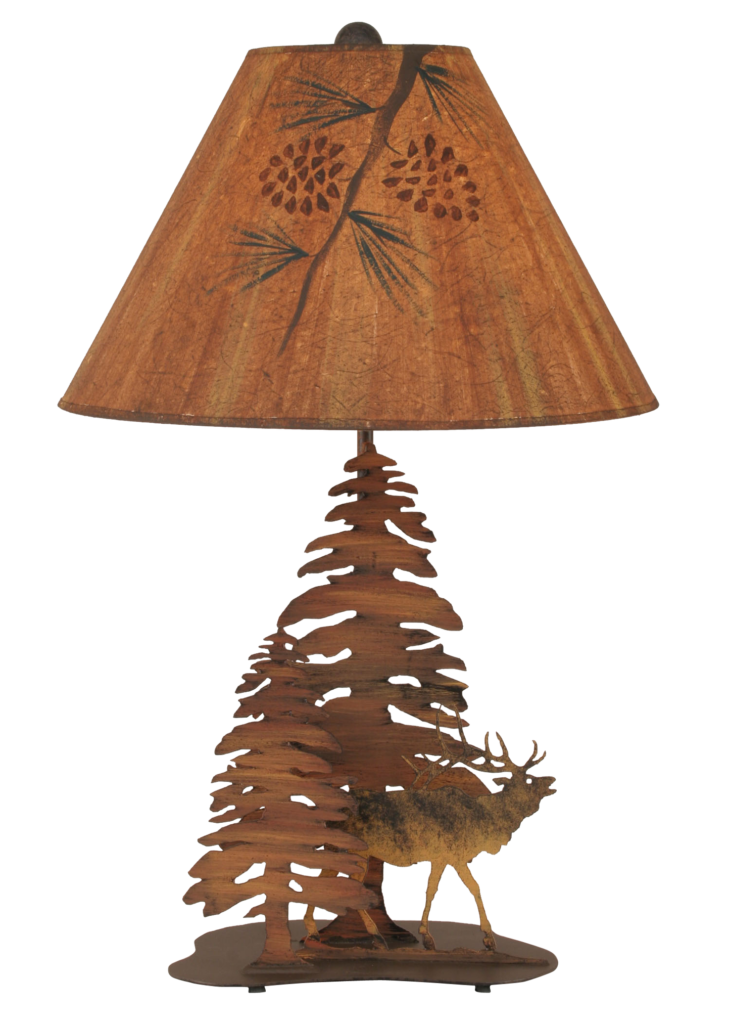 Coast Lamp Manufacturing 29"H Charred 2-Tree And Elk Table Lamp
