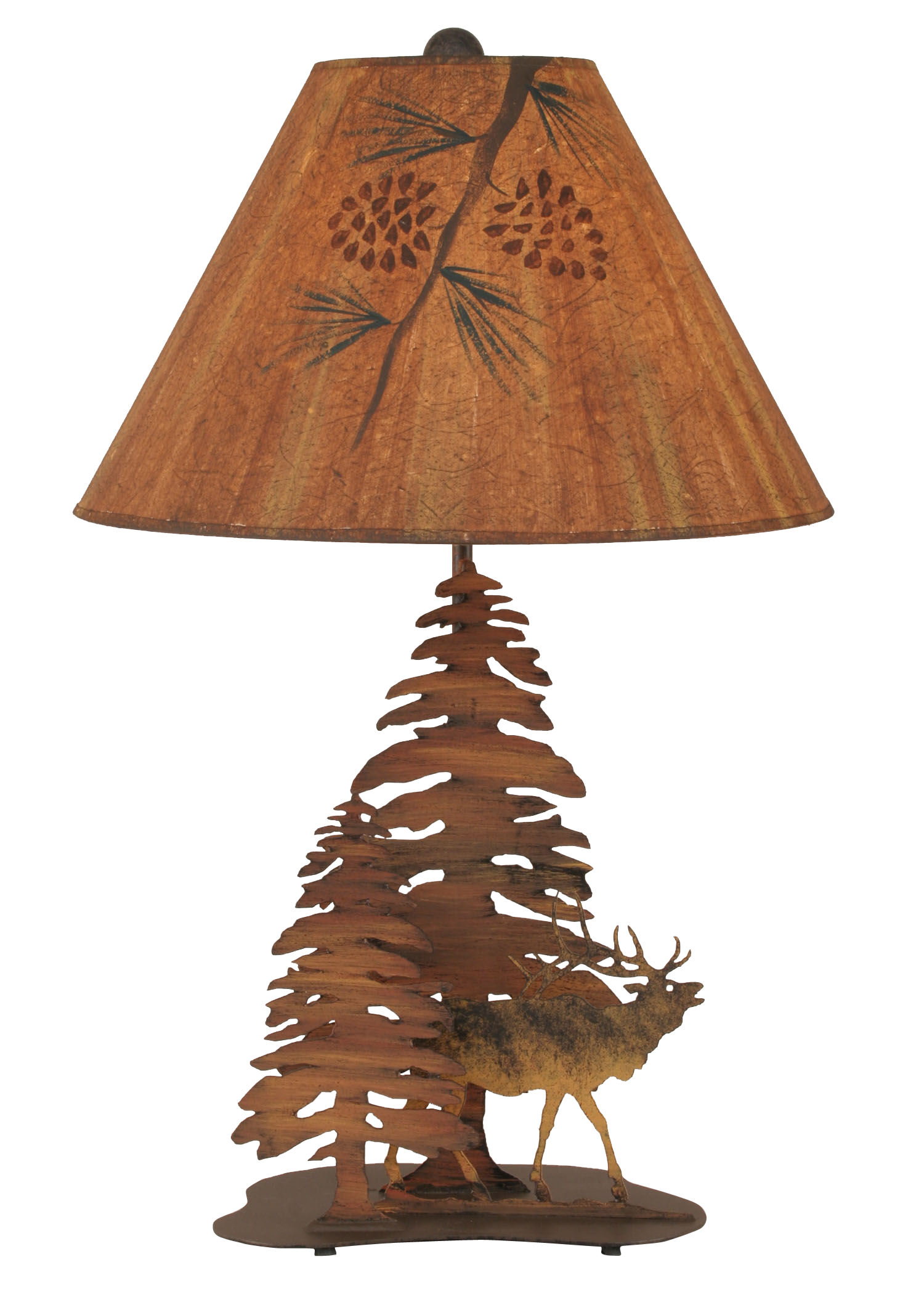 Coast Lamp Manufacturing 29"H Charred 2-Tree And Elk Table Lamp