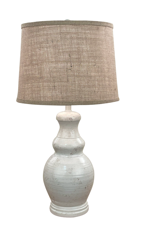 Coast Lamp Manufacturing 29"H Limestone Classic Casual Table Lamp With Burlap Shade