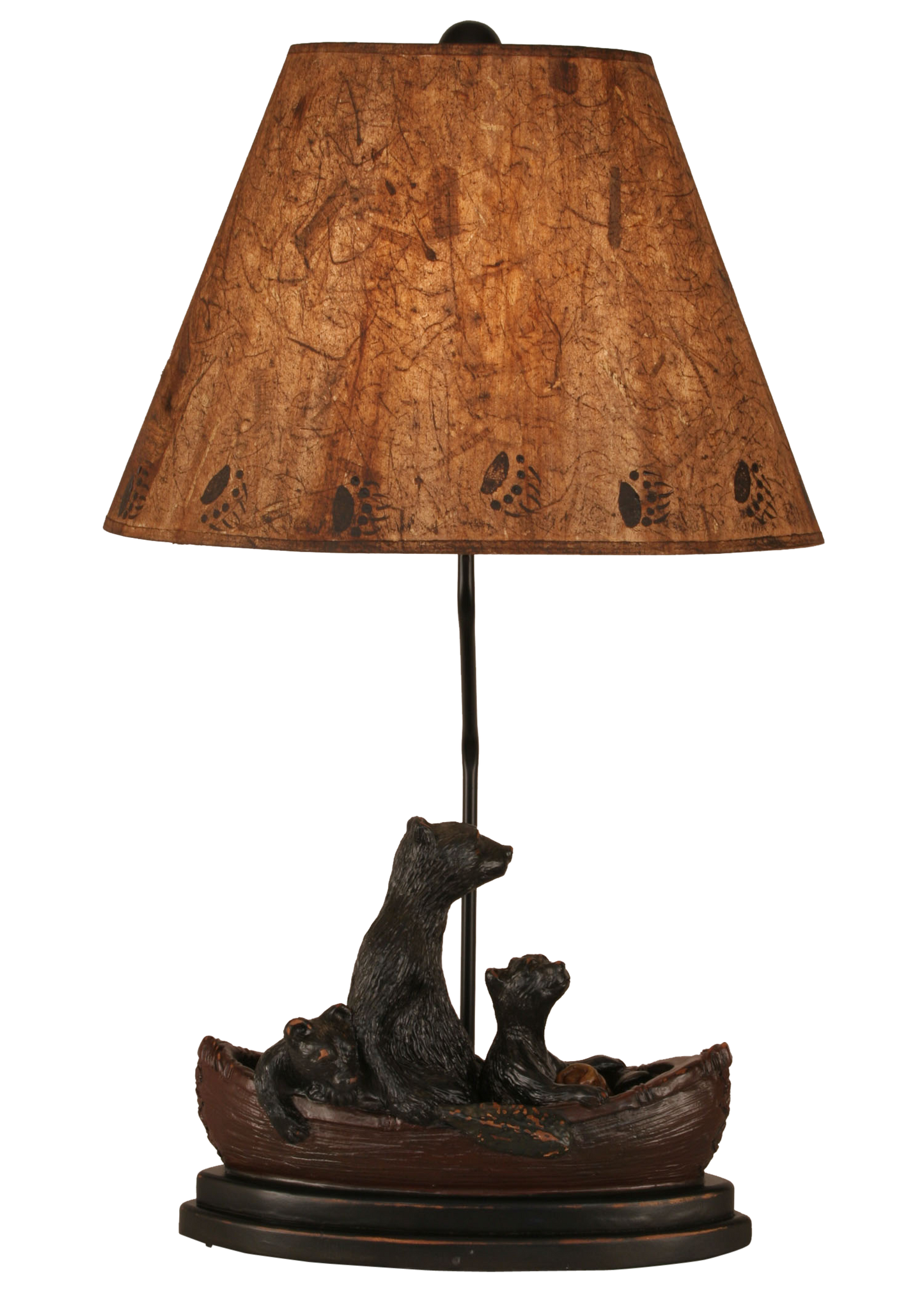 Coast Lamp Manufacturing 29"H Riverwoods Bear Family In Canoe Table Lamp