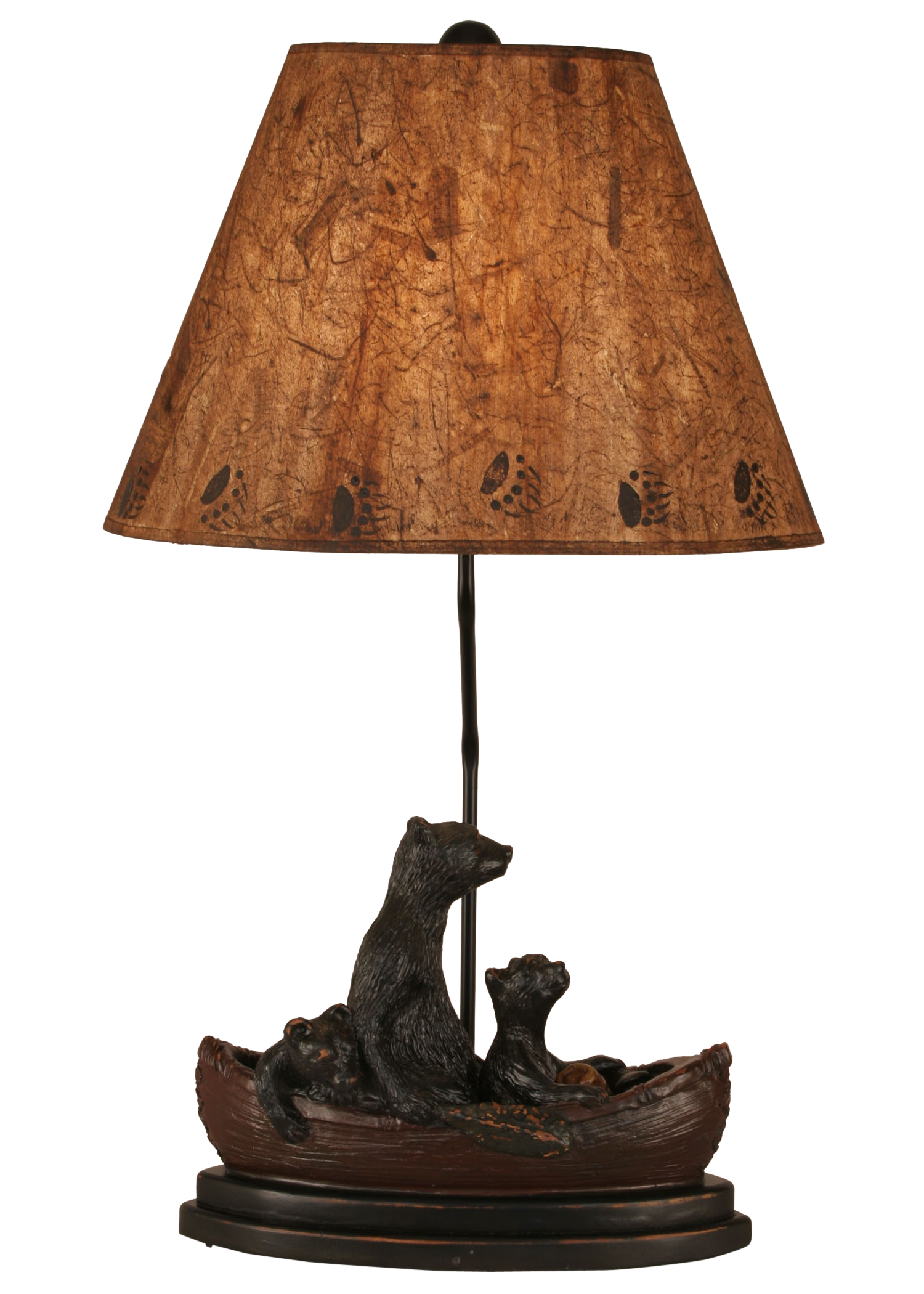 Coast Lamp Manufacturing 29"H Riverwoods Bear Family In Canoe Table Lamp