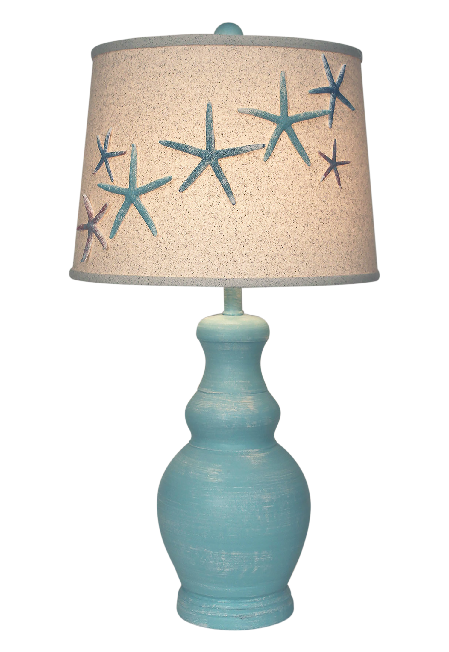 Coast Lamp Manufacturing 29"H Turquoise Sea Classic Casual Pot Table Lamp With Colorful Starfish Shade