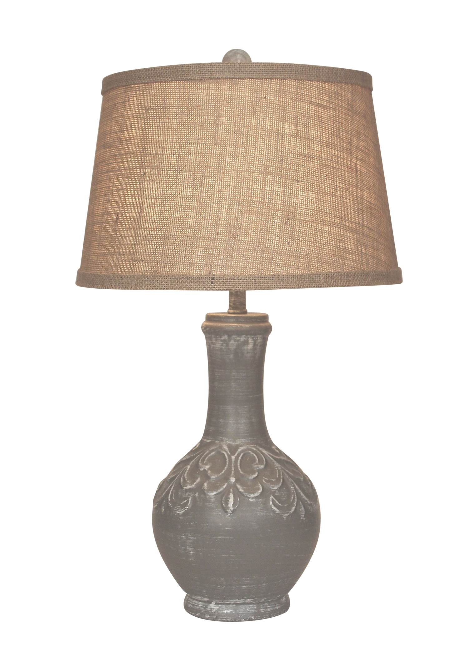 Coast Lamp Manufacturing 29"H Weathered Gray Flor-De-Lis Table Lamp