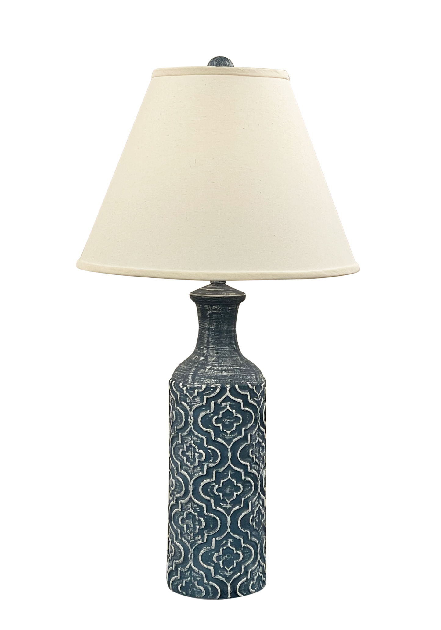Coast Lamp Manufacturing 29"H Weathered Slate Raised Quatrafoil Table Lamp