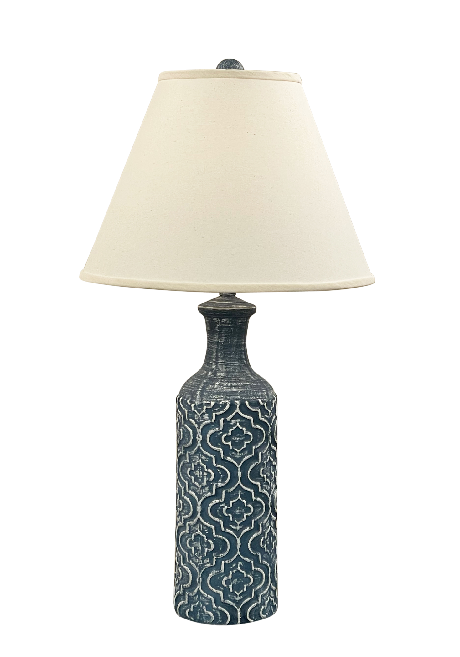 Coast Lamp Manufacturing 29"H Weathered Slate Raised Quatrafoil Table Lamp