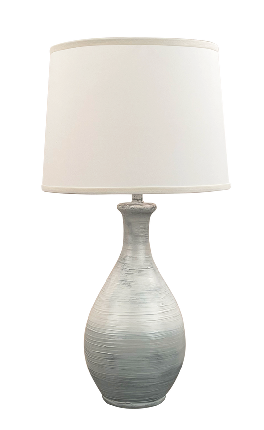 Coast Lamp Manufacturing 30"H Alabaster Ridged Tear Drop Table Lamp