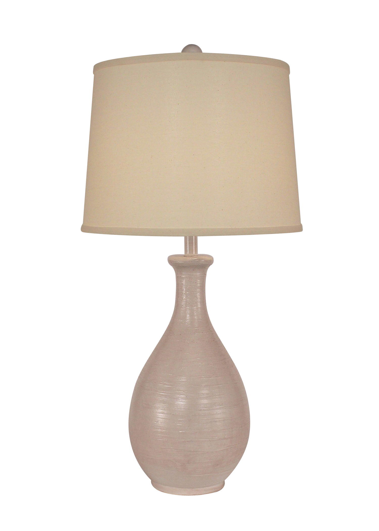 Coast Lamp Manufacturing 30"H Antique Light Nude Ridged Tear Drop Table Lamp
