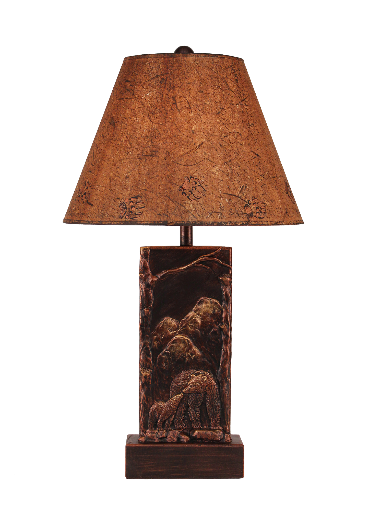 Coast Lamp Manufacturing 30"H Bear With Cub And Tree Table Lamp