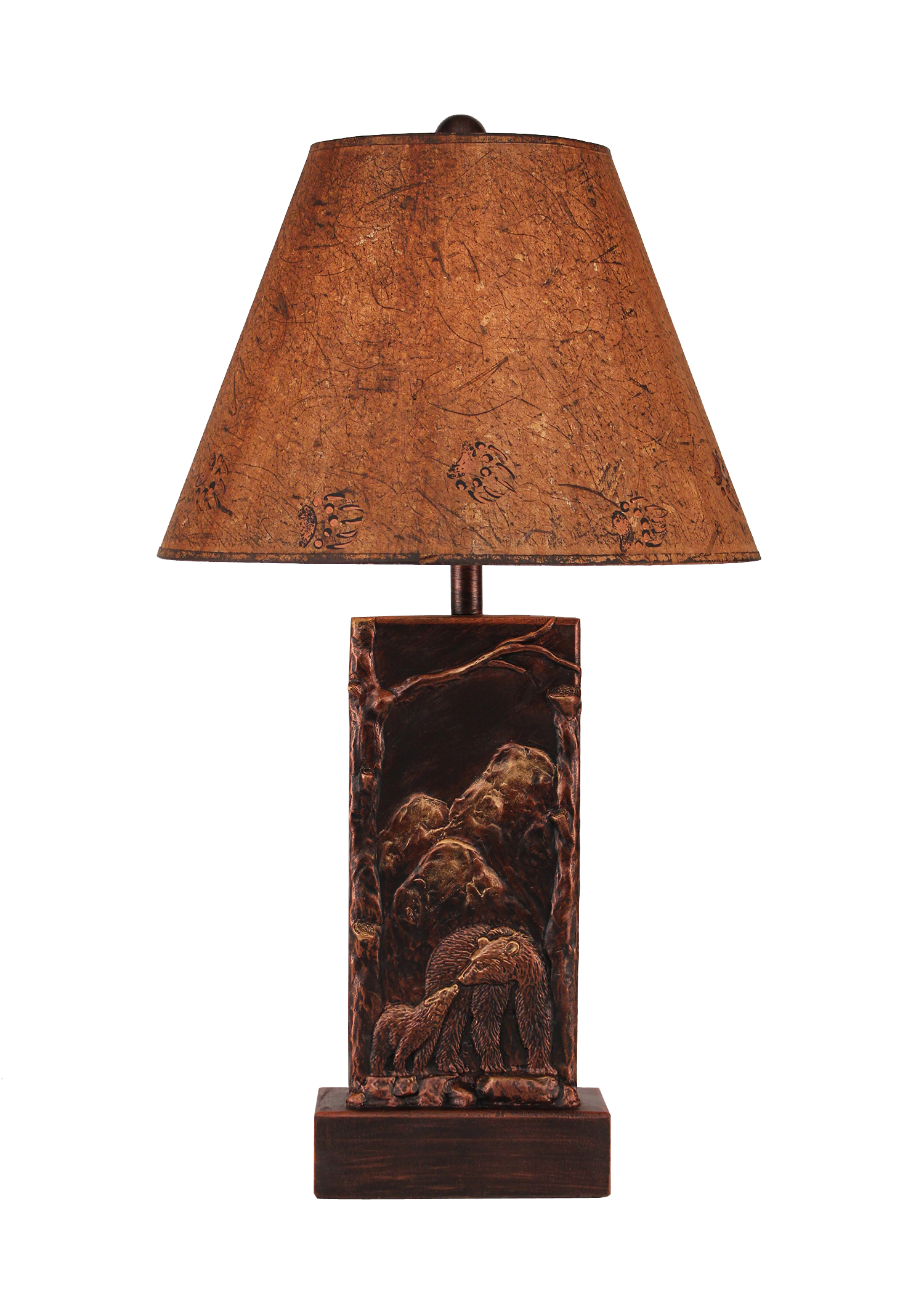 Coast Lamp Manufacturing 30"H Bear With Cub And Tree Table Lamp