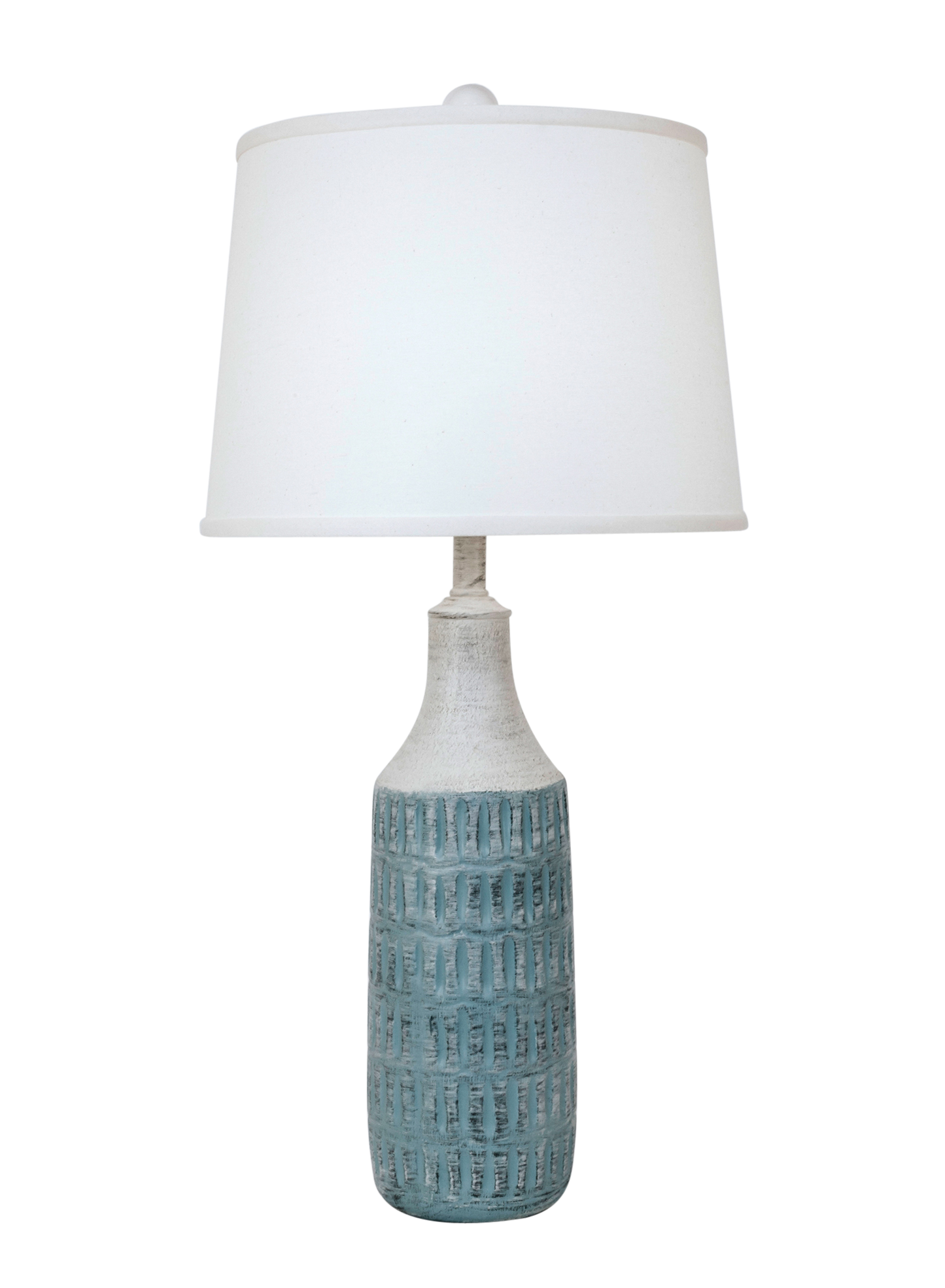 Coast Lamp Manufacturing 30"H Cottage Seamist Round Pot Table Lamp With Oval Indentions
