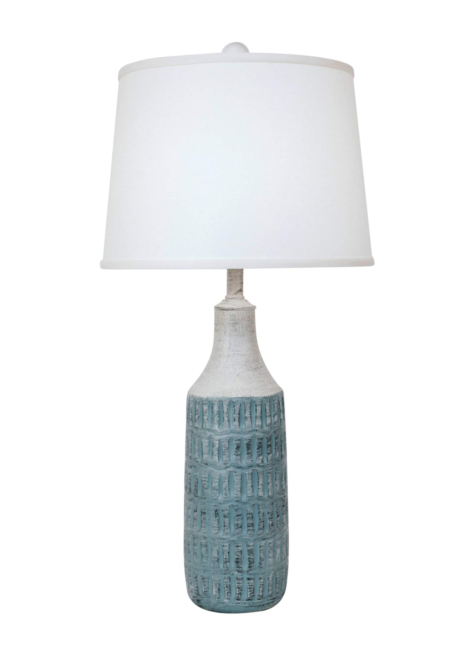 Coast Lamp Manufacturing 30"H Cottage Seamist Round Pot Table Lamp With Oval Indentions