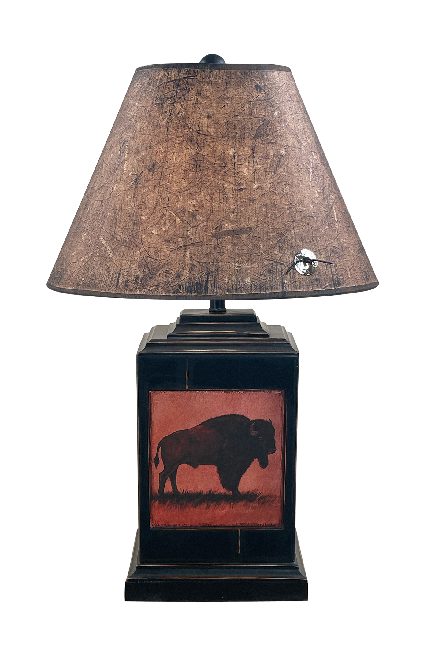 Coast Lamp Manufacturing 30"H Distressed Black Rectangle Buffalo Table Lamp