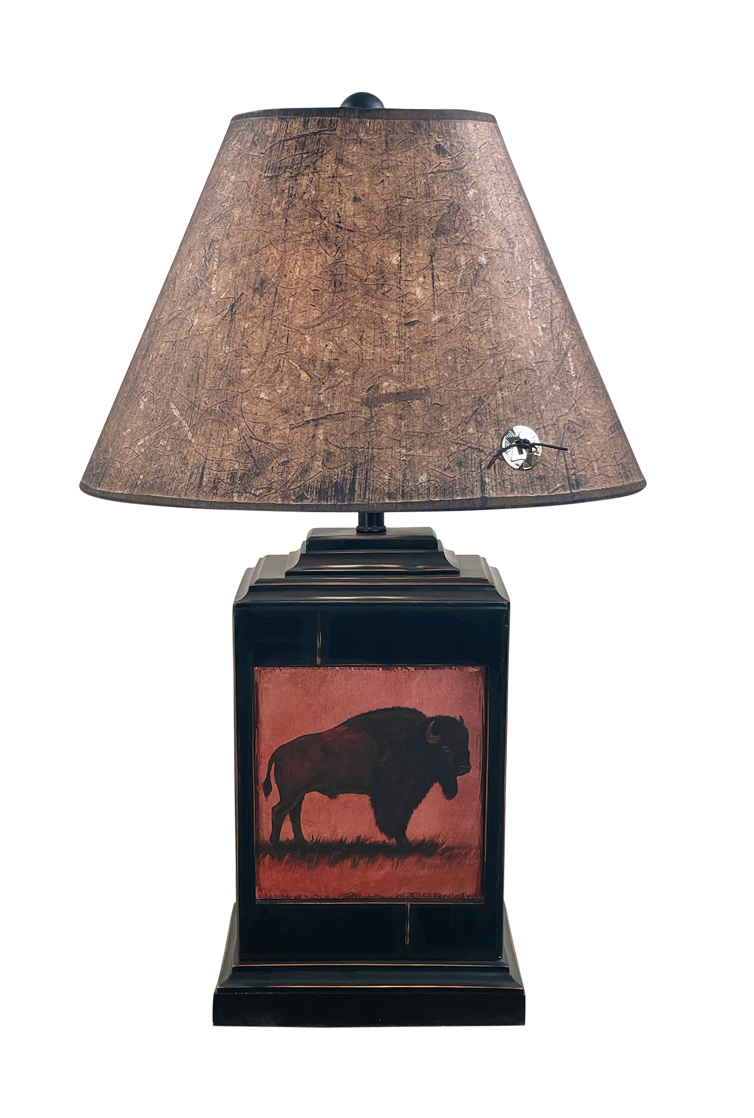 Coast Lamp Manufacturing 30"H Distressed Black Rectangle Buffalo Table Lamp