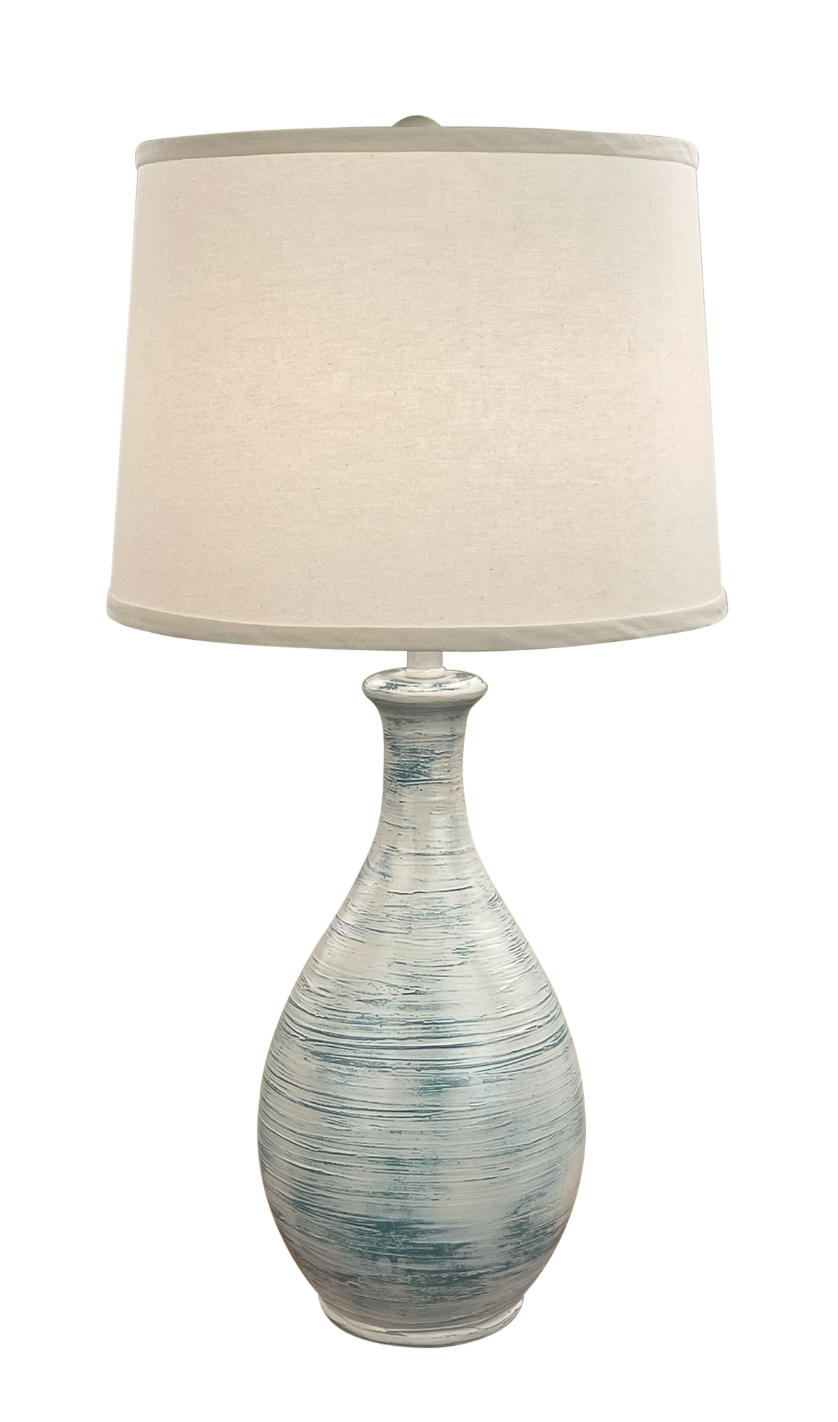 Coast Lamp Manufacturing 30"H Farmhouse Slate Ridged Tear Drop Table Lamp