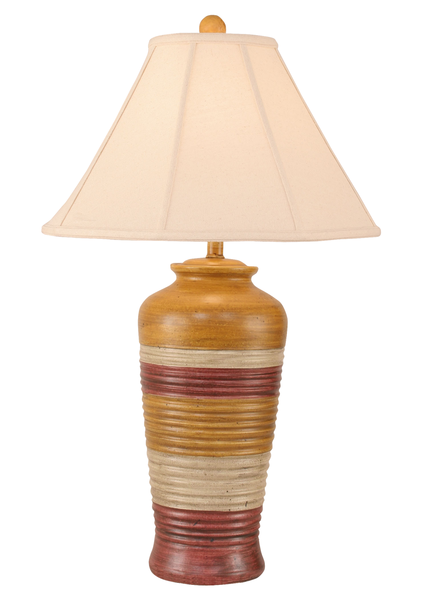 Coast Lamp Manufacturing 30"H Glaze Tall Ribbed Table Lamp With Linen Shade