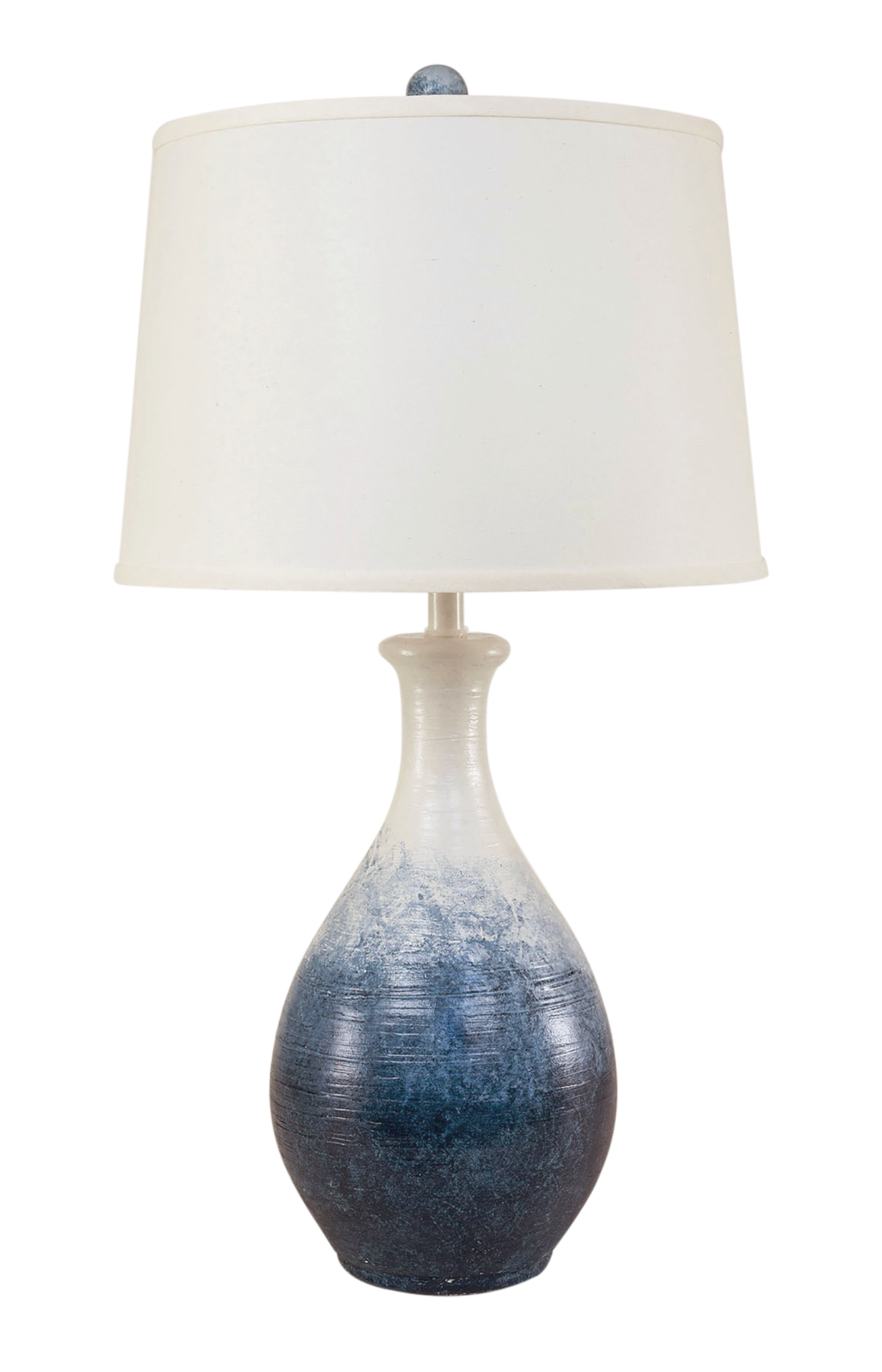 Coast Lamp Manufacturing 30"H Navy Fade Ridged Tear Drop Table Lamp