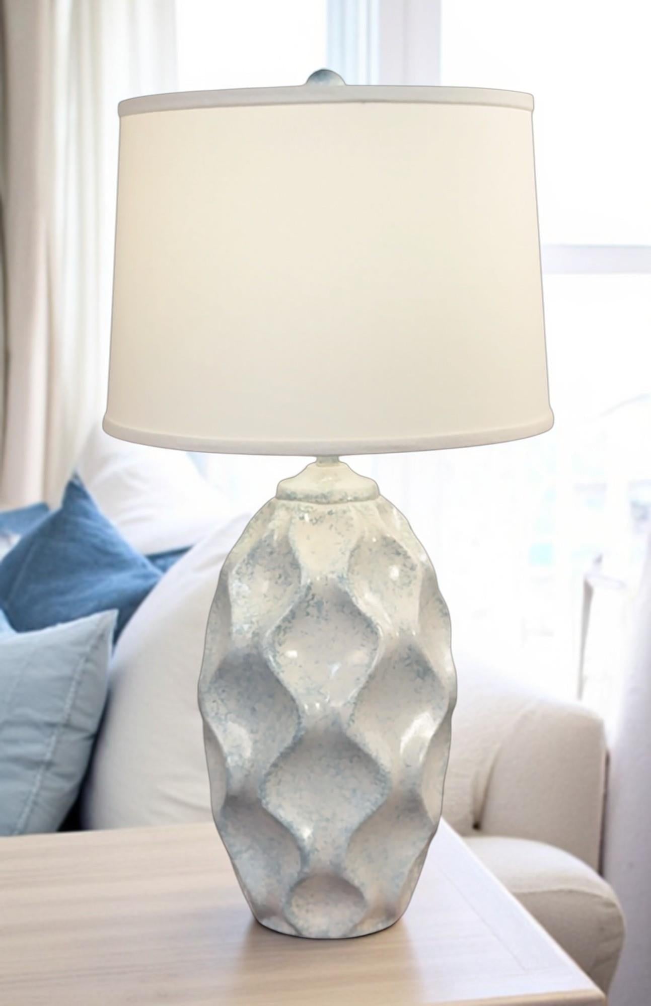 Coast Lamp Manufacturing 31" Sponged Nude/Seaside Villa Wavy Large Fluted Vase